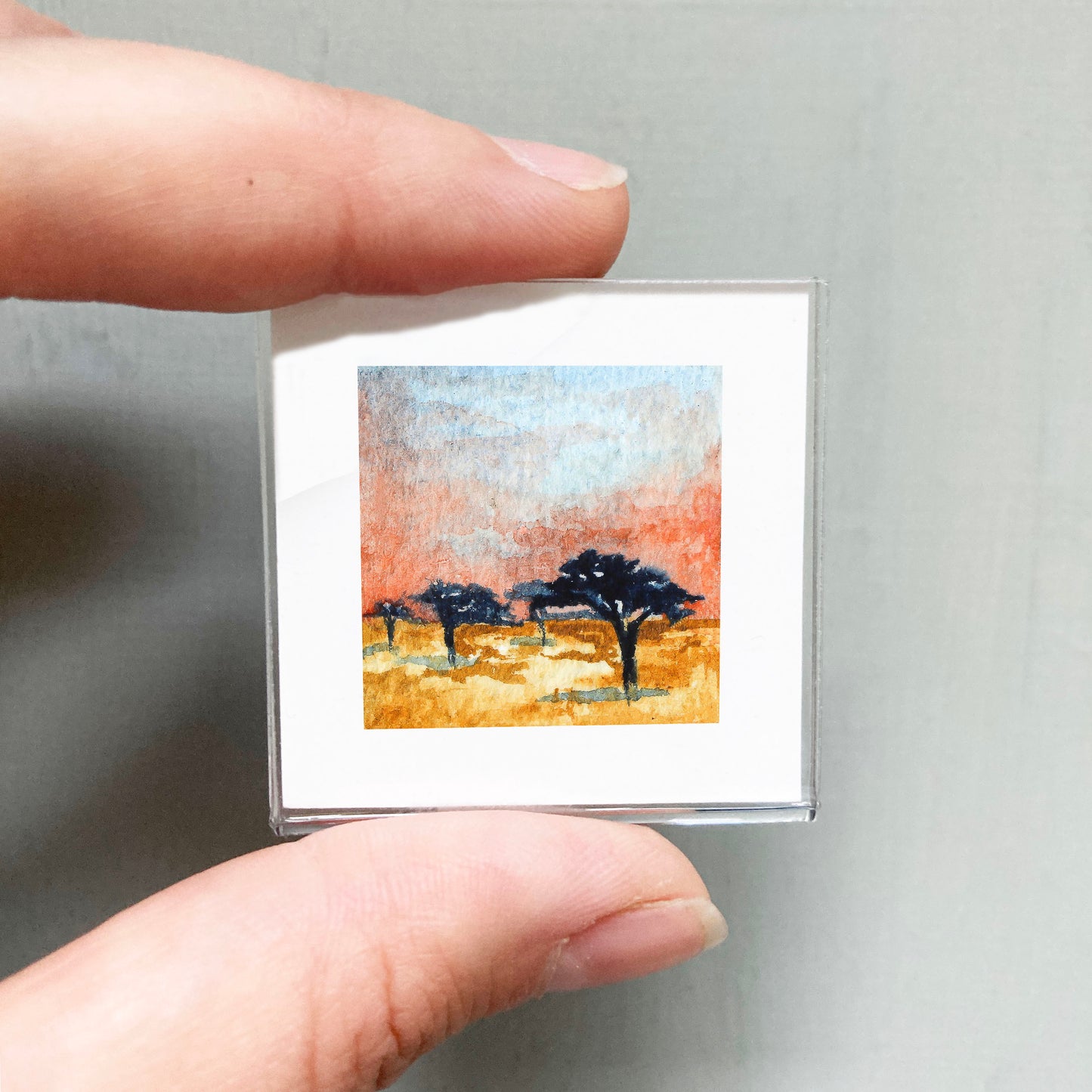 Mini 1" Orchard Trees Watercolor Print
