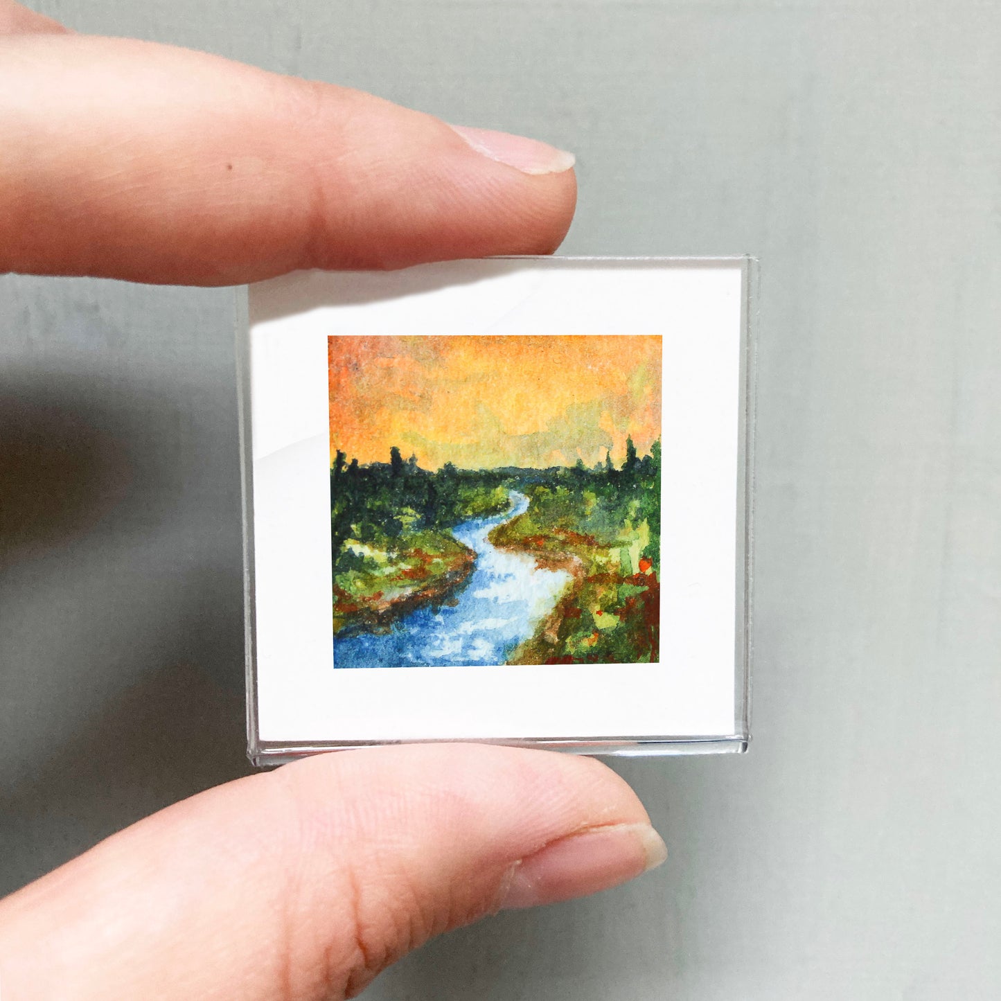 Mini 1" River Meadow Watercolor Print