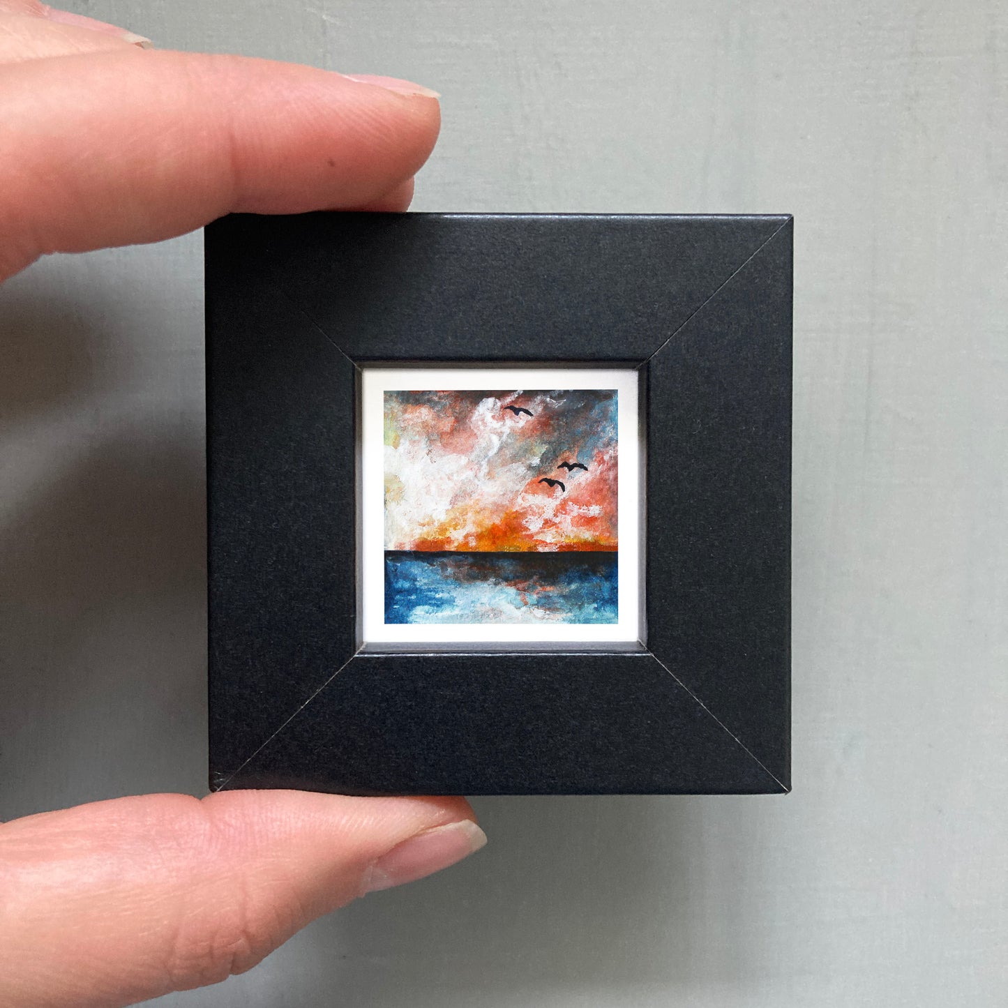Mini 1" Ocean Sunset Watercolor Print