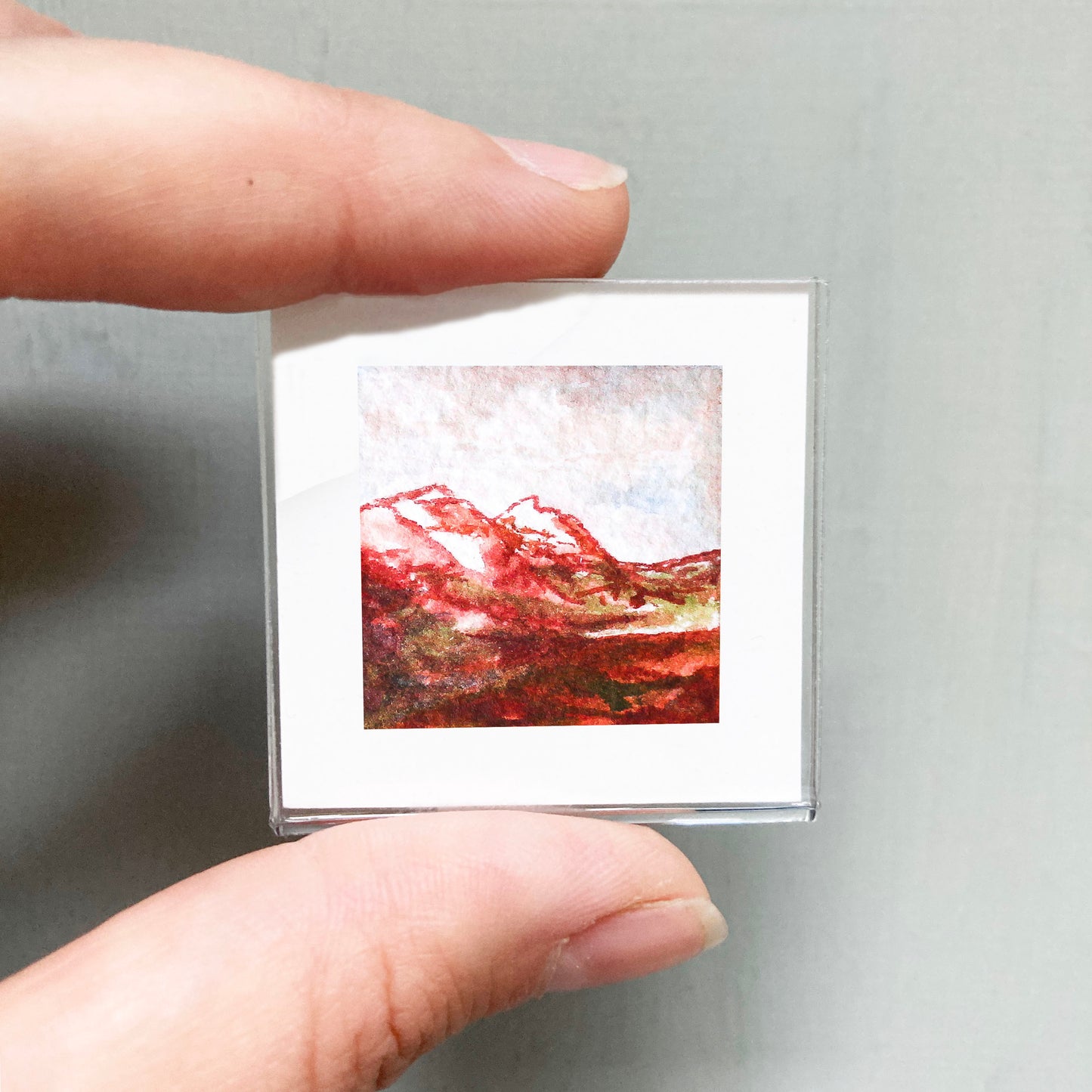 Mini 1" Mountain Sunset Watercolor Print