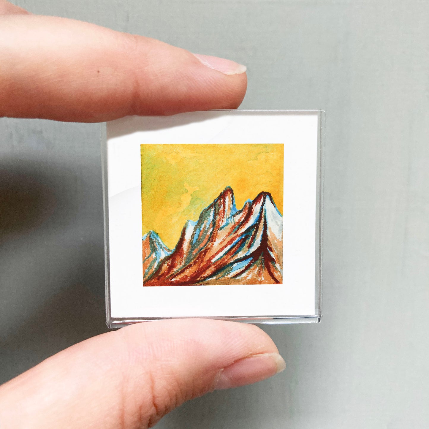 Mini 1" Mountain Sunshine Watercolor Print