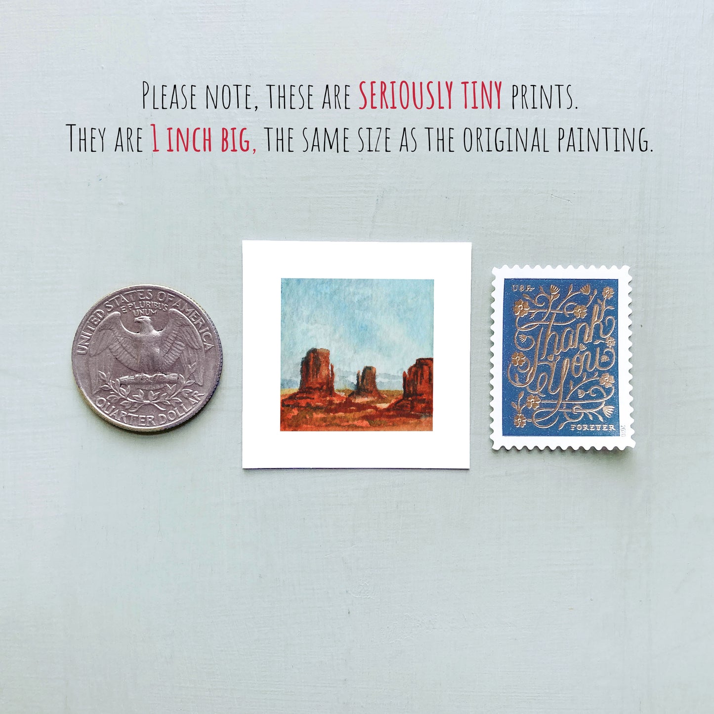Mini 1" Monument Valley, Utah Arizona Watercolor Print
