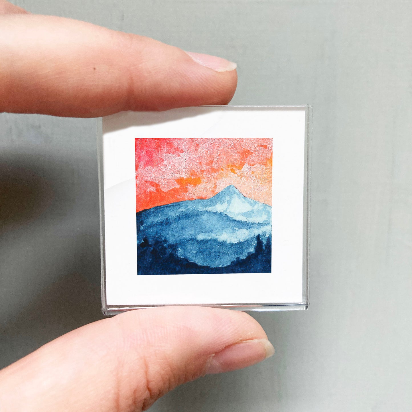 Mini 1" Smoky Mountains Sunset Watercolor Print