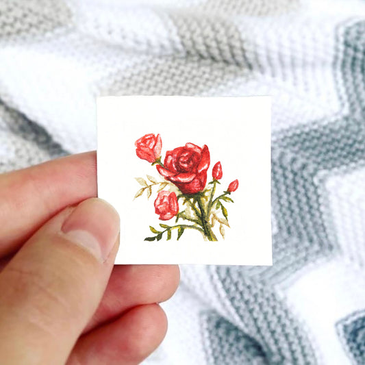 Mini 1" Rose June Birth Flower Watercolor Print