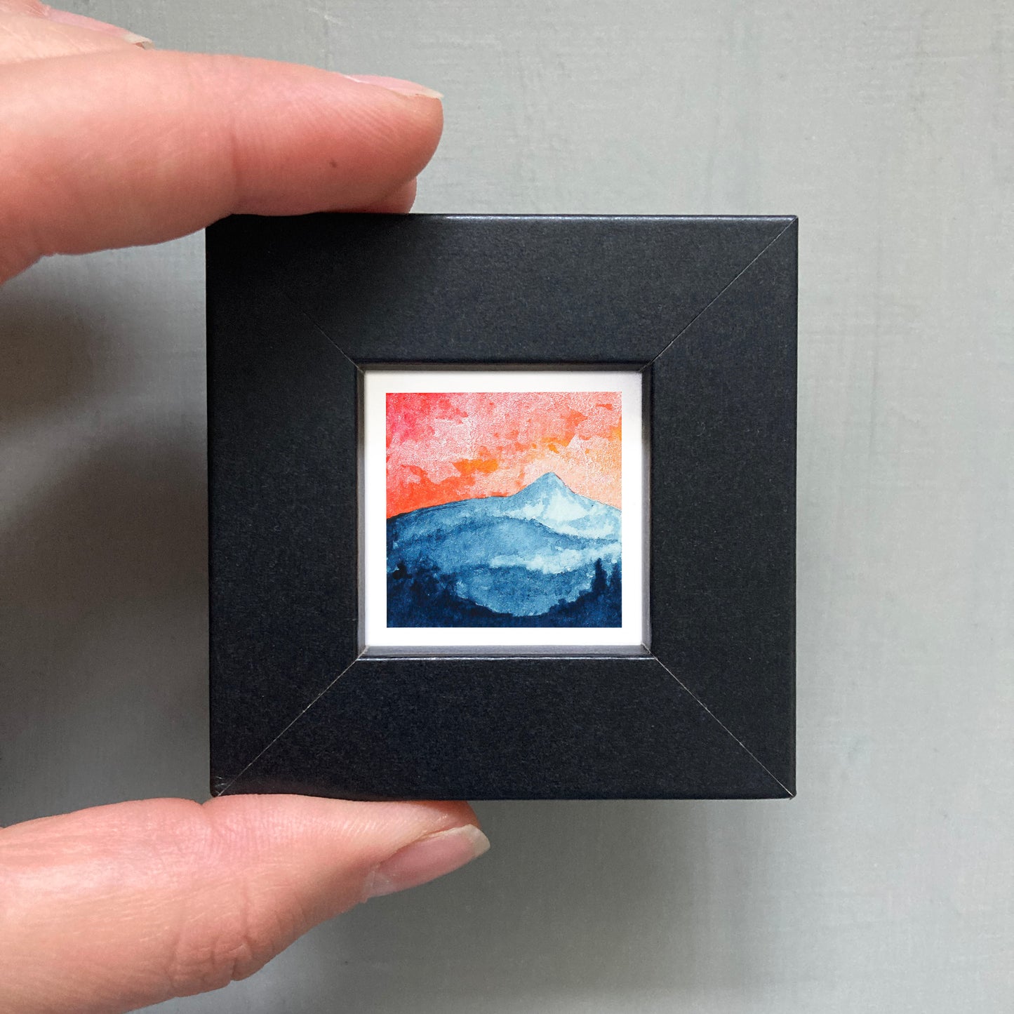 Mini 1" Smoky Mountains Sunset Watercolor Print