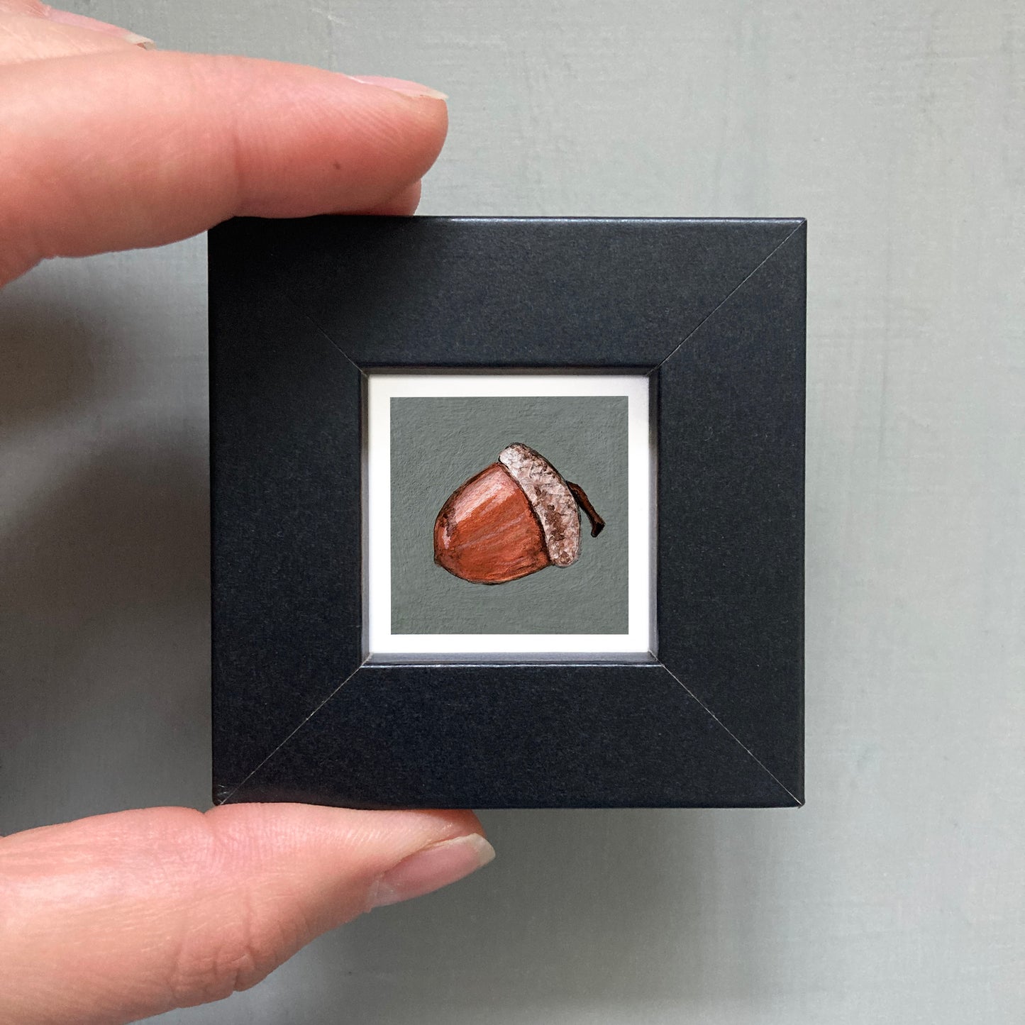 Mini 1" Acorn Gouache Print