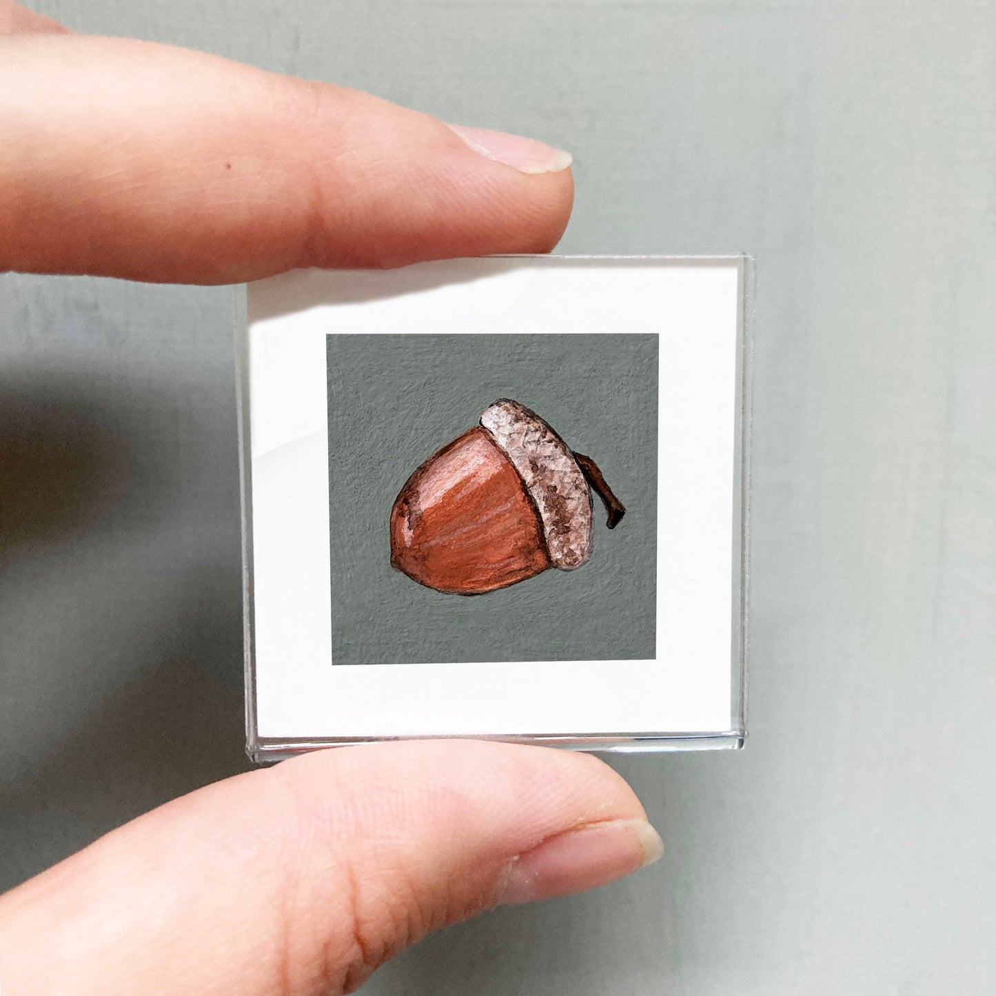 Mini 1" Acorn Gouache Print