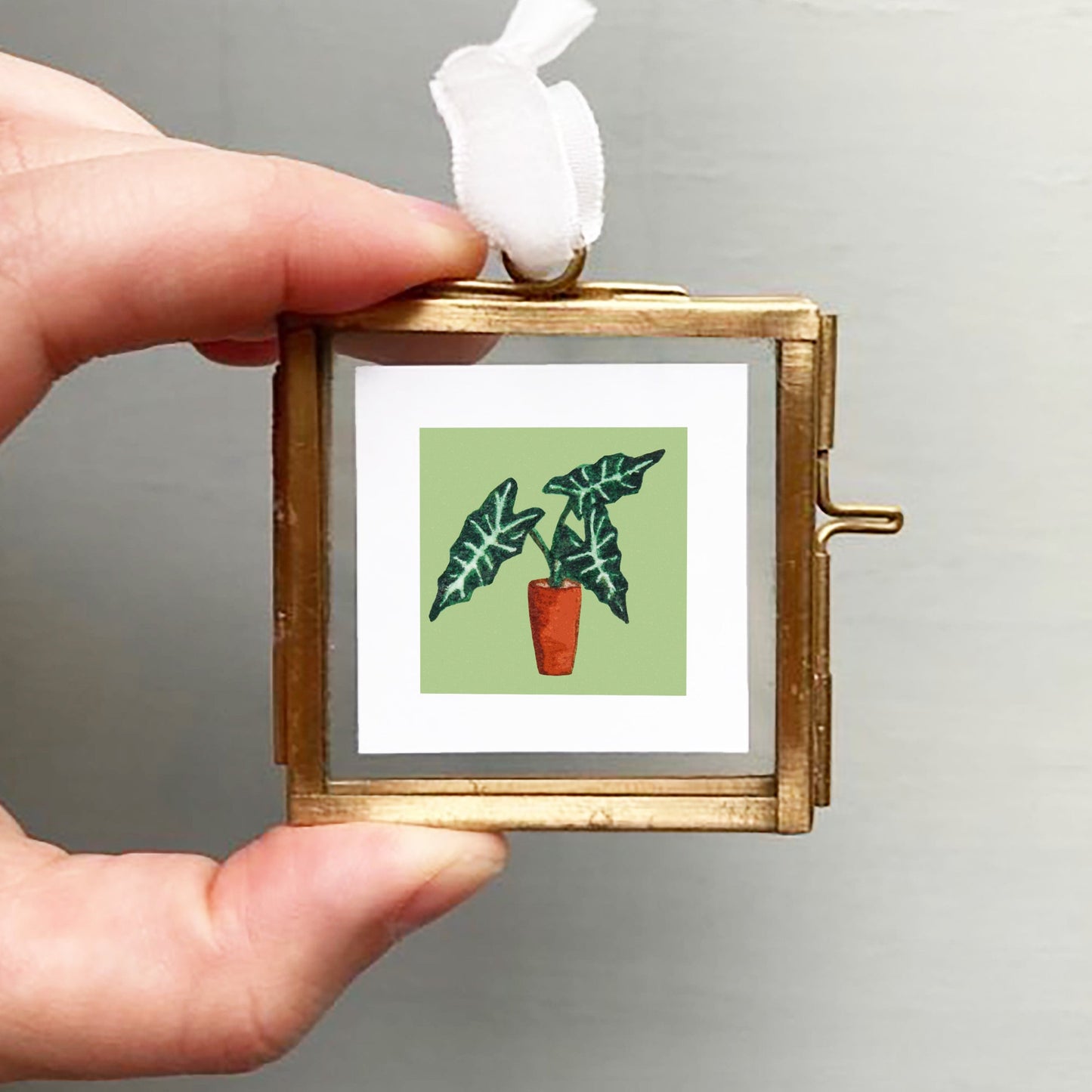 ORIGINAL Mini 1" Alocasia Houseplant Watercolor Painting