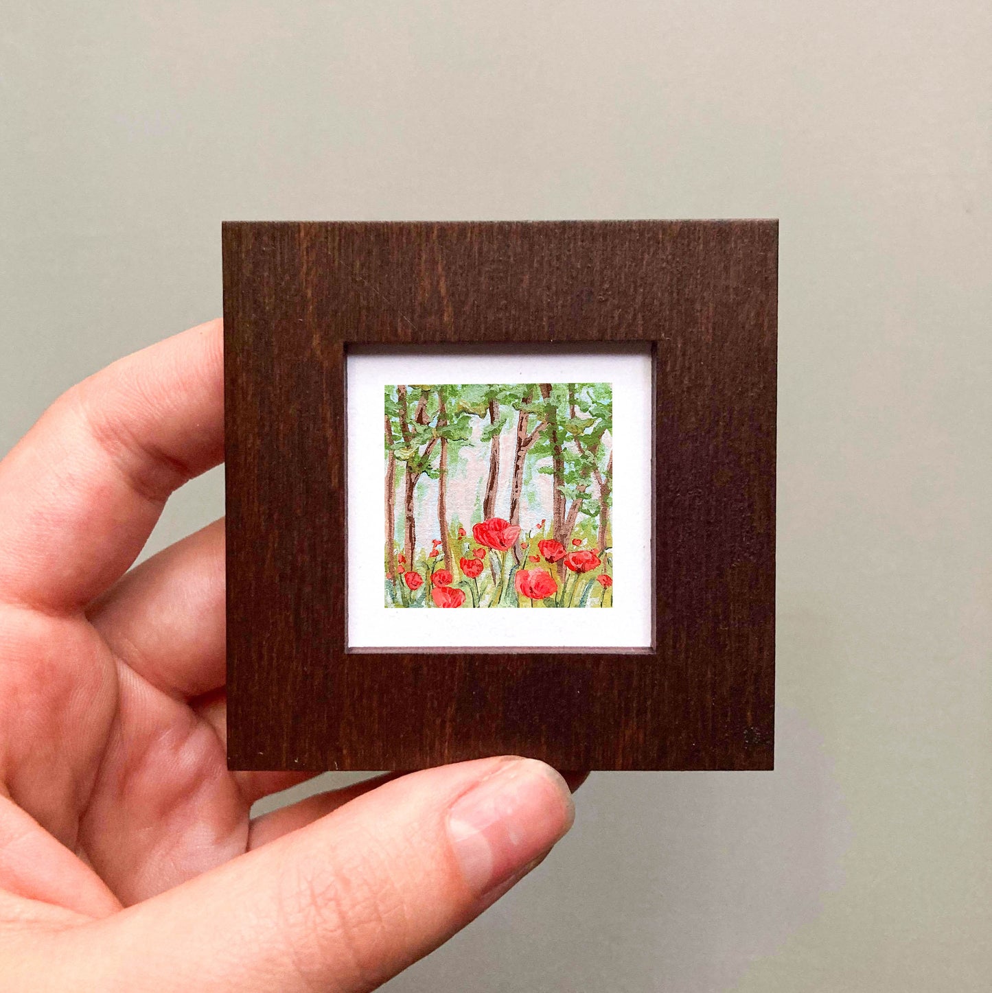 Mini 1" Poppies Forest Utah Gouache Print