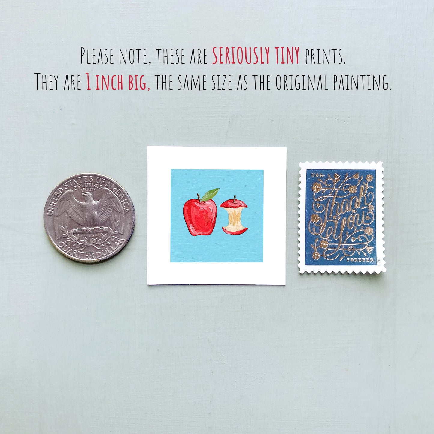 Mini 1" Apple Gouache Art Print