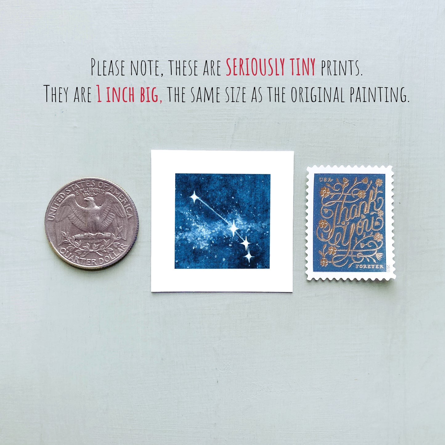 Mini 1" Aries Zodiac Constellation Watercolor Print