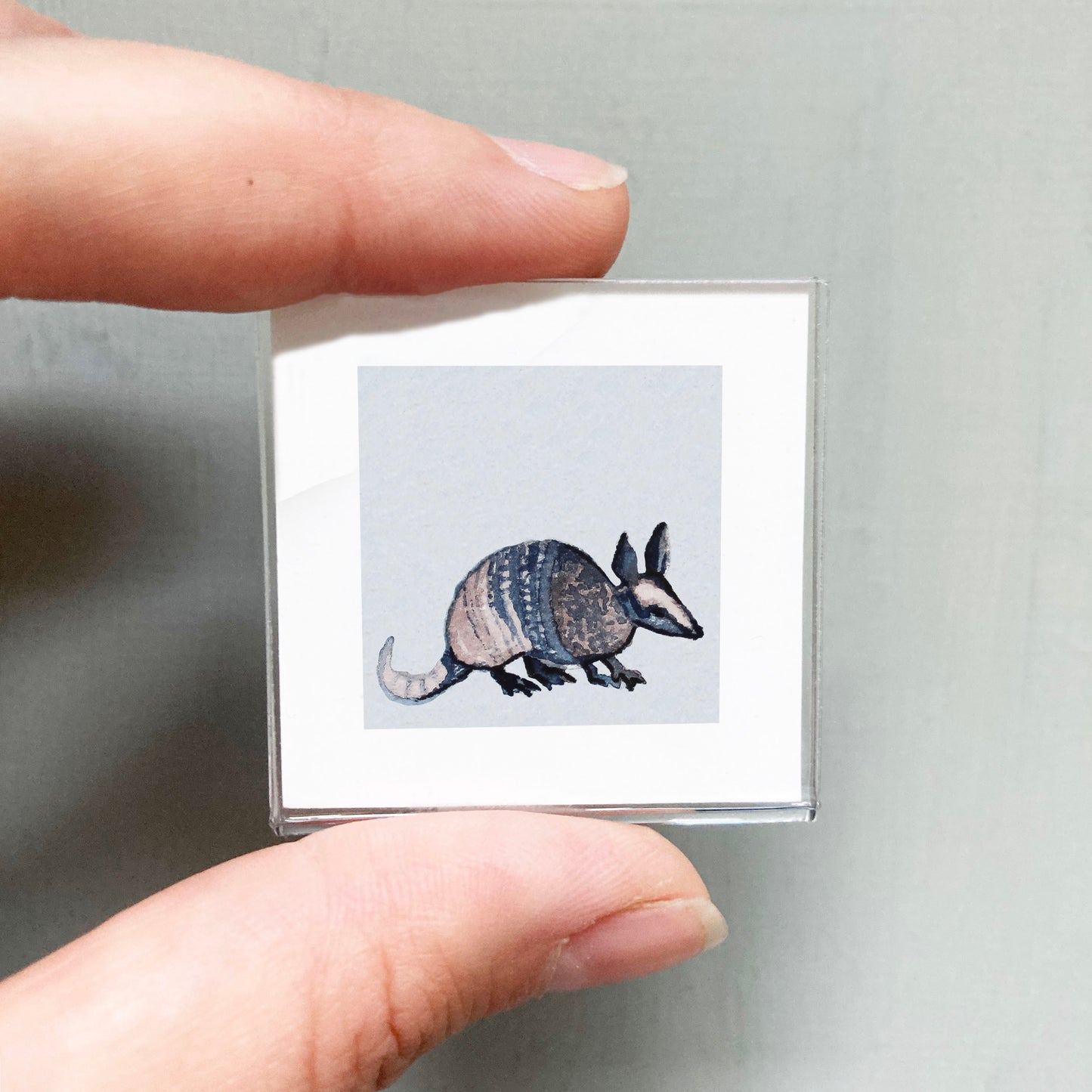 Mini 1" Armadillo Watercolor Print