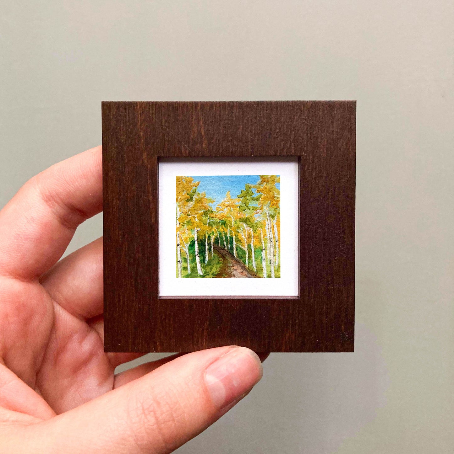 Mini 1" Aspen Mountain Alpine Loop Gouache Print