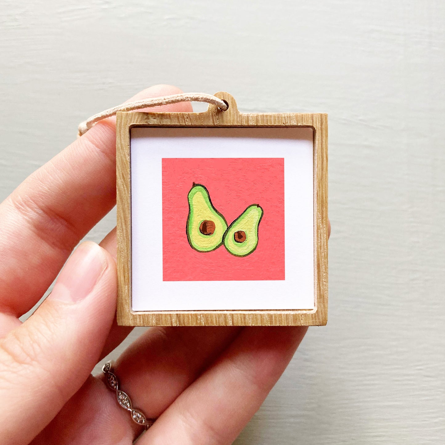 ORIGINAL Mini 1" Avocado Gouache Original Painting