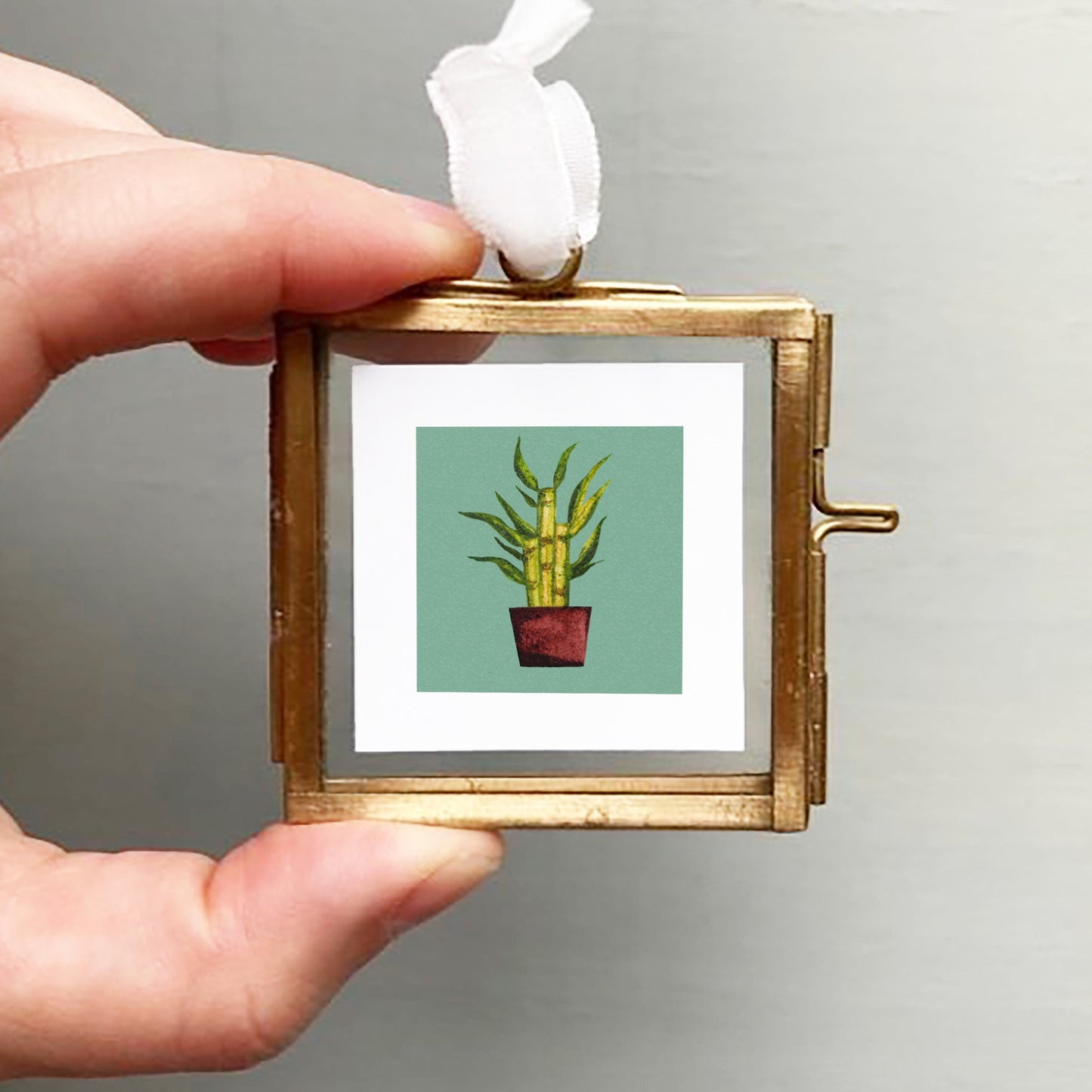 ORIGINAL Mini 1" Bamboo Houseplant Watercolor Painting
