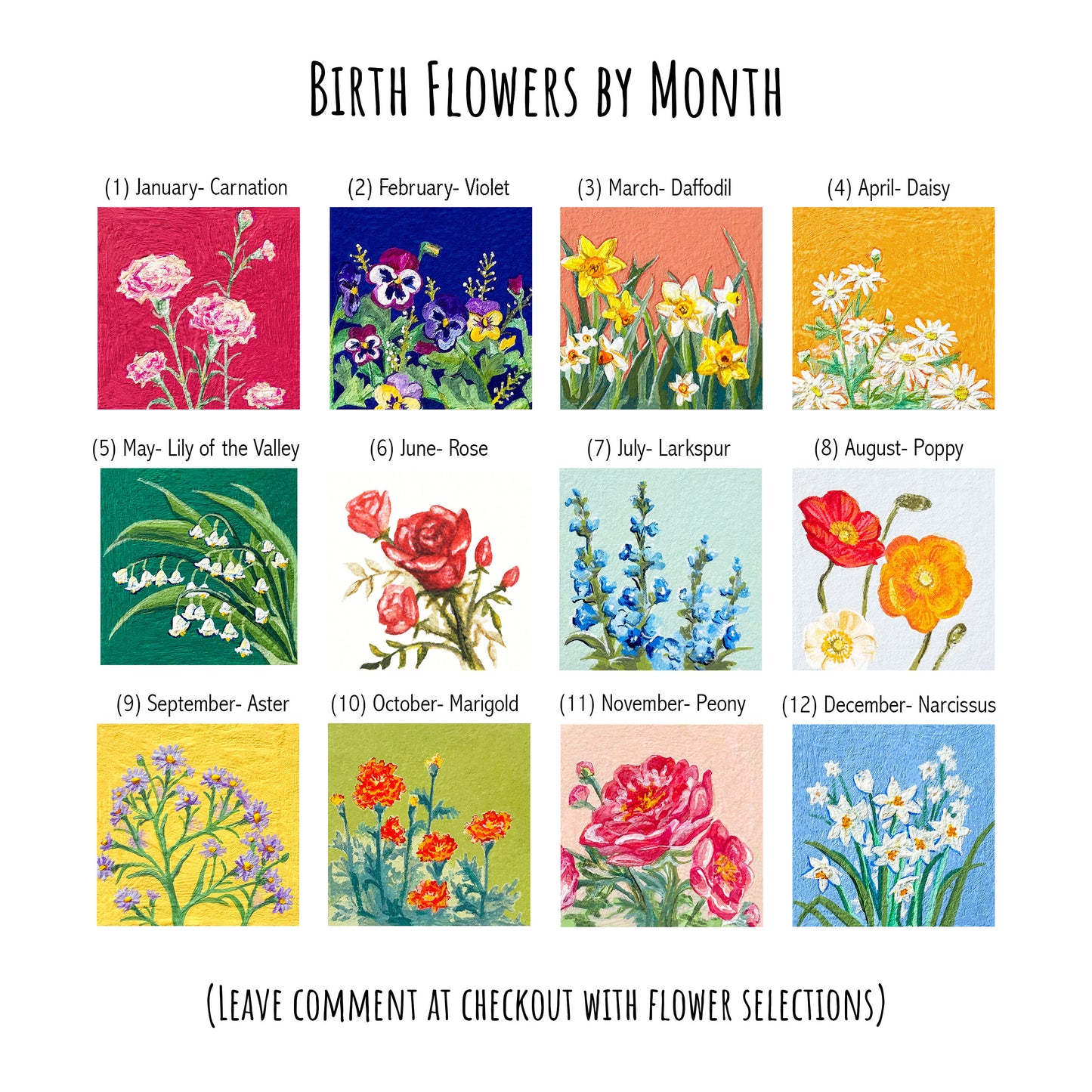 Custom Birth Flower Medley