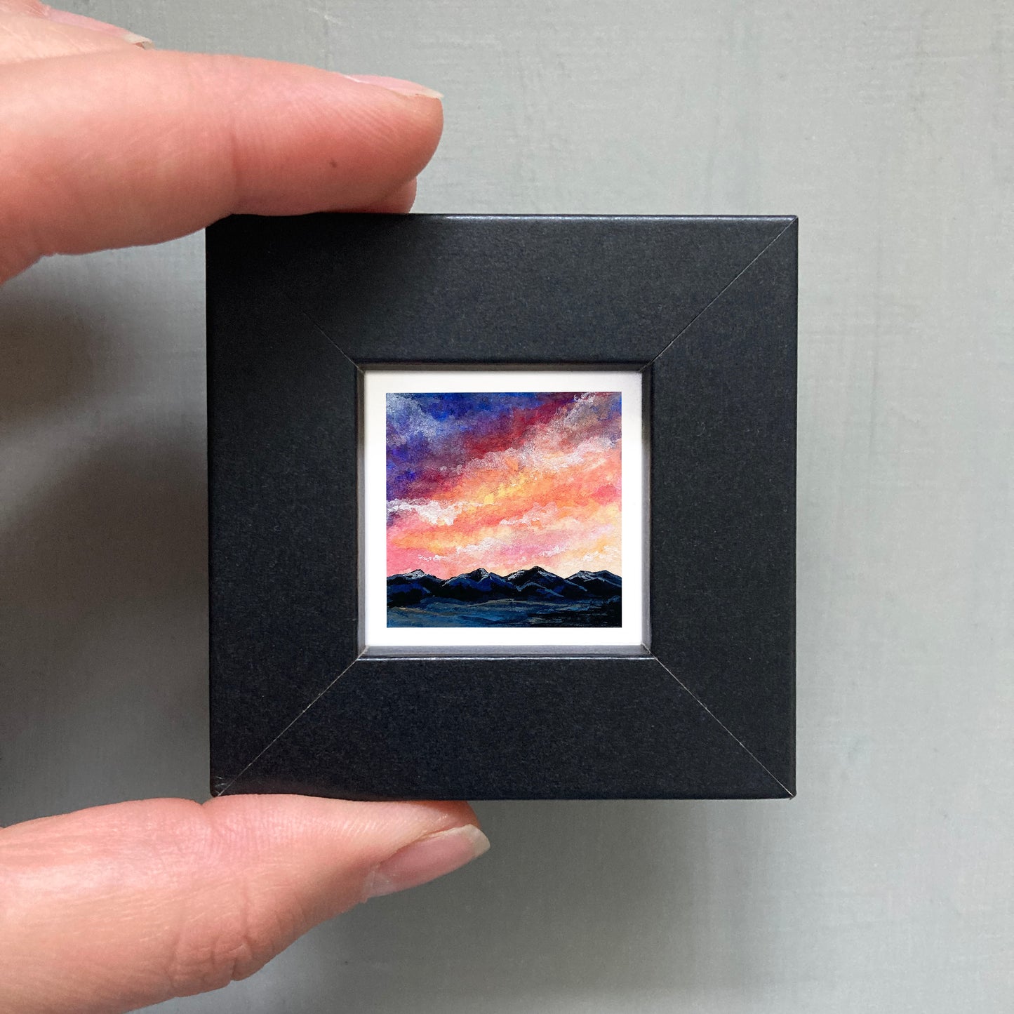 Mini 1" Bitterroot Mountains Montana Gouache Print