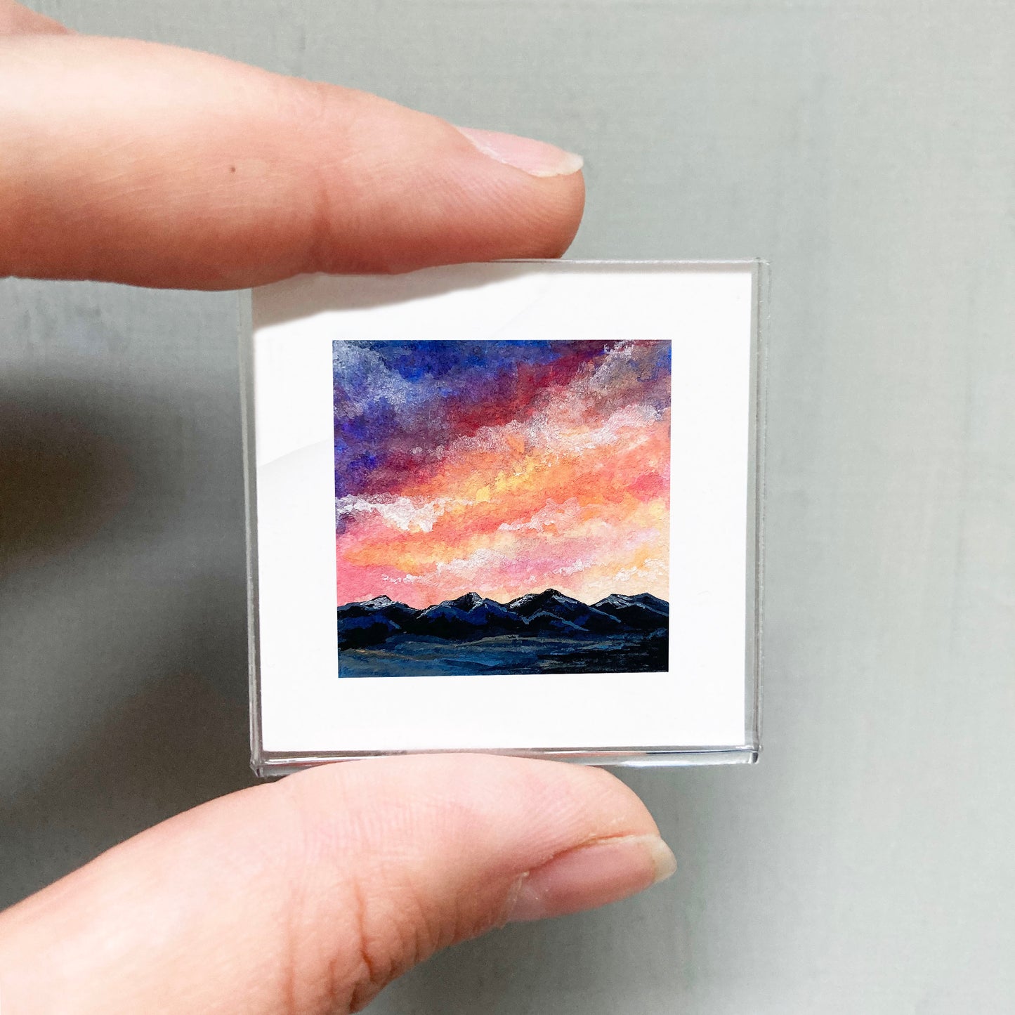 Mini 1" Bitterroot Mountains Montana Gouache Print