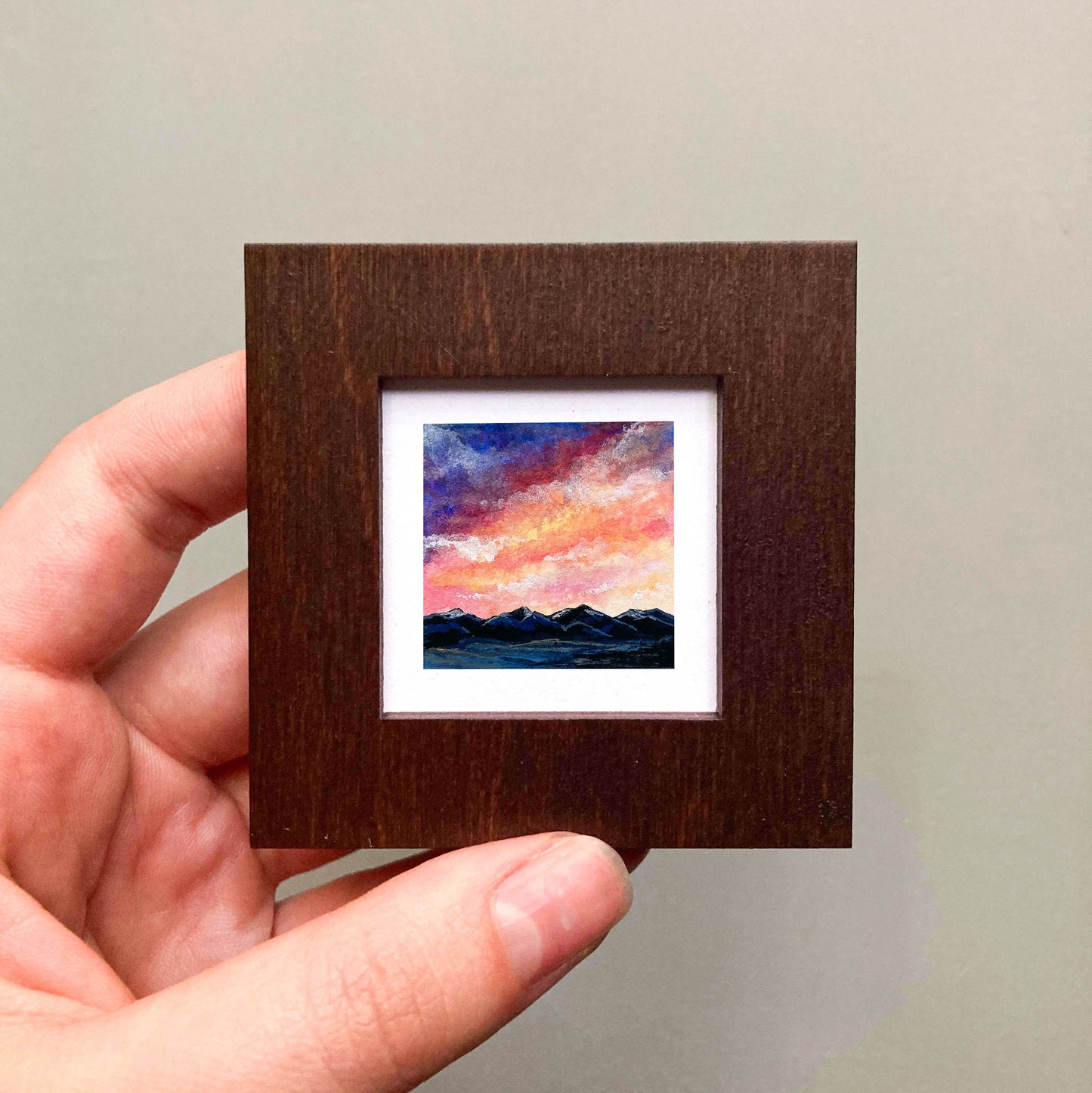 Mini 1" Bitterroot Mountains Montana Gouache Print