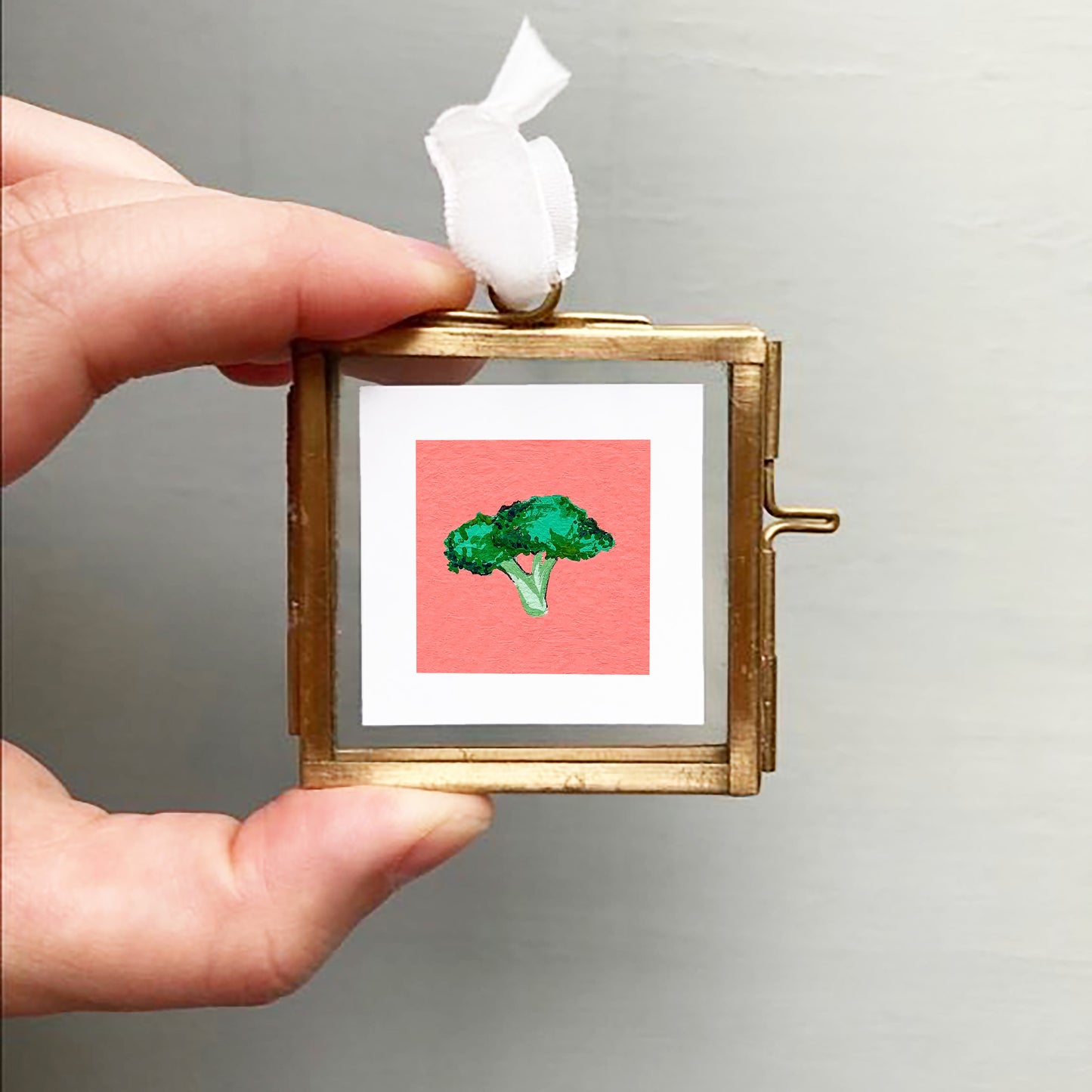 ORIGINAL Mini 1" Broccoli Gouache Original Painting