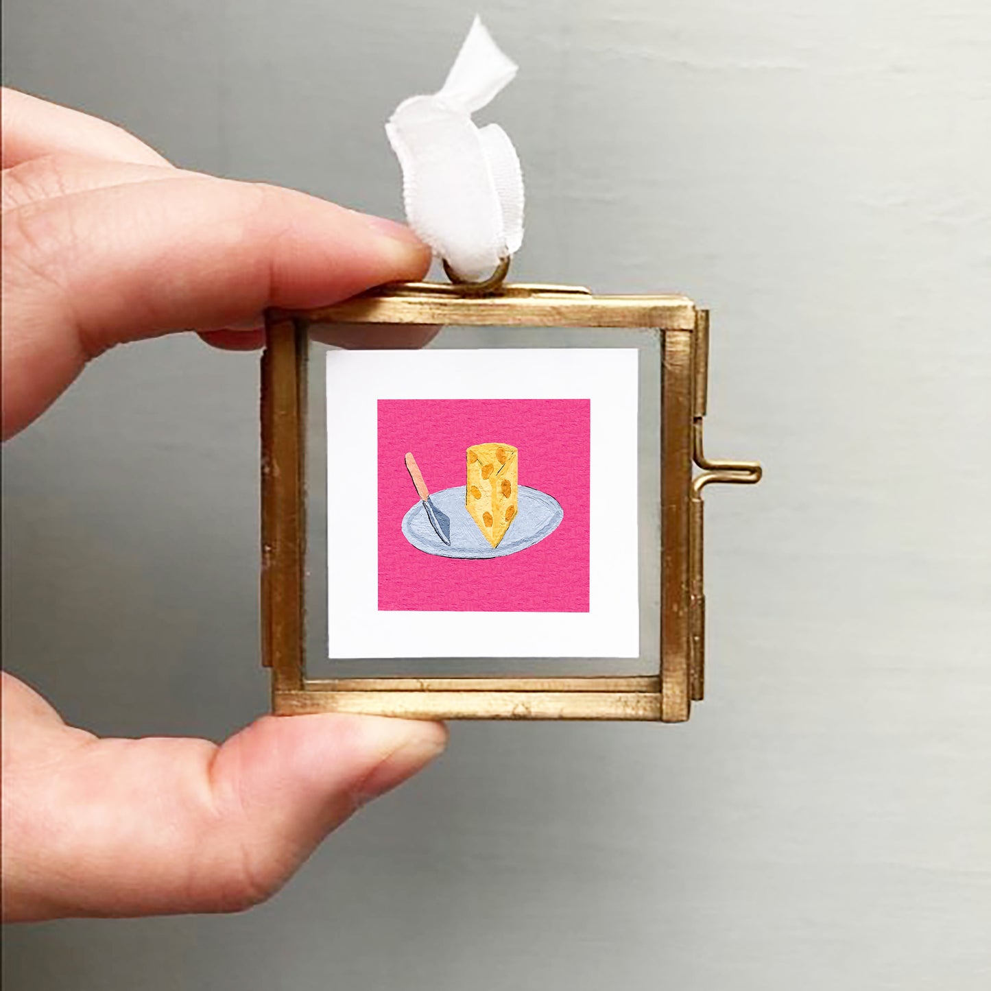 ORIGINAL Mini 1" Cheese Gouache Original Painting