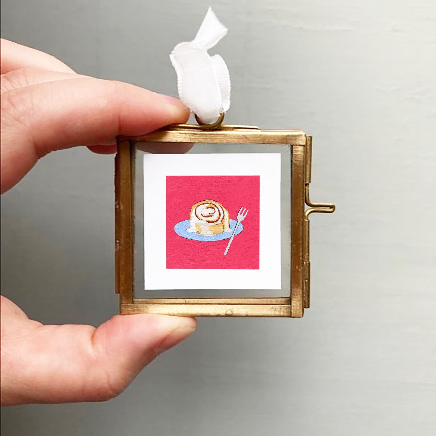 ORIGINAL Mini 1" Cinnamon Roll Gouache Original Painting