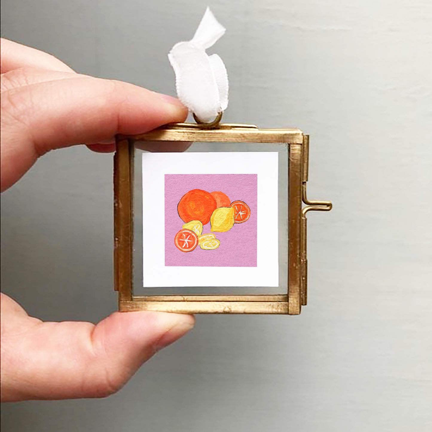 Mini 1" Citrus Oranges and Lemons Gouache Art Print