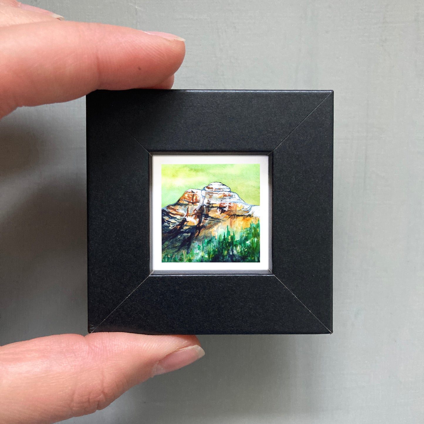 Mini 1" Mount Cleveland Glacier, Montana Watercolor Print