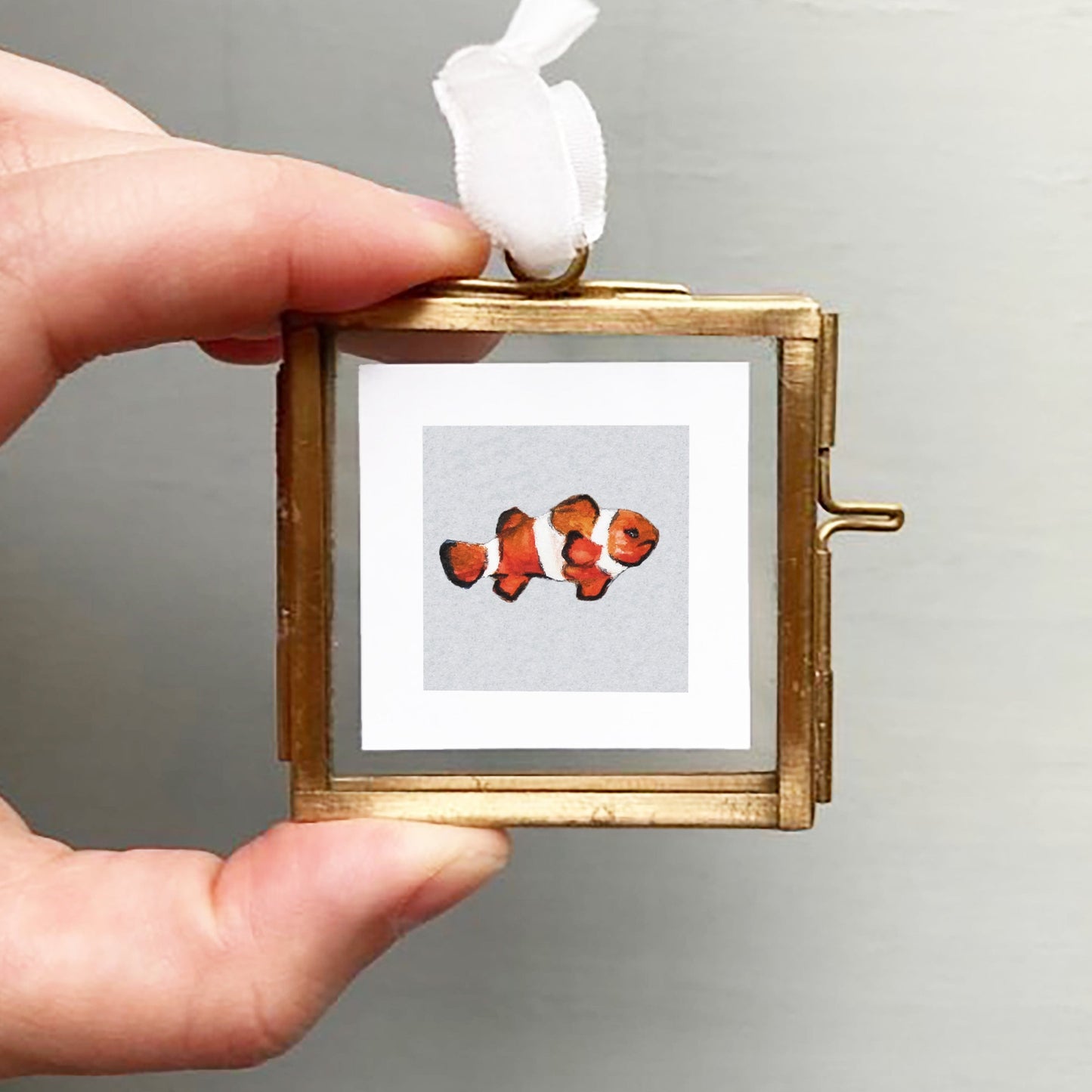 ORIGINAL Mini 1" Clownfish Watercolor Painting