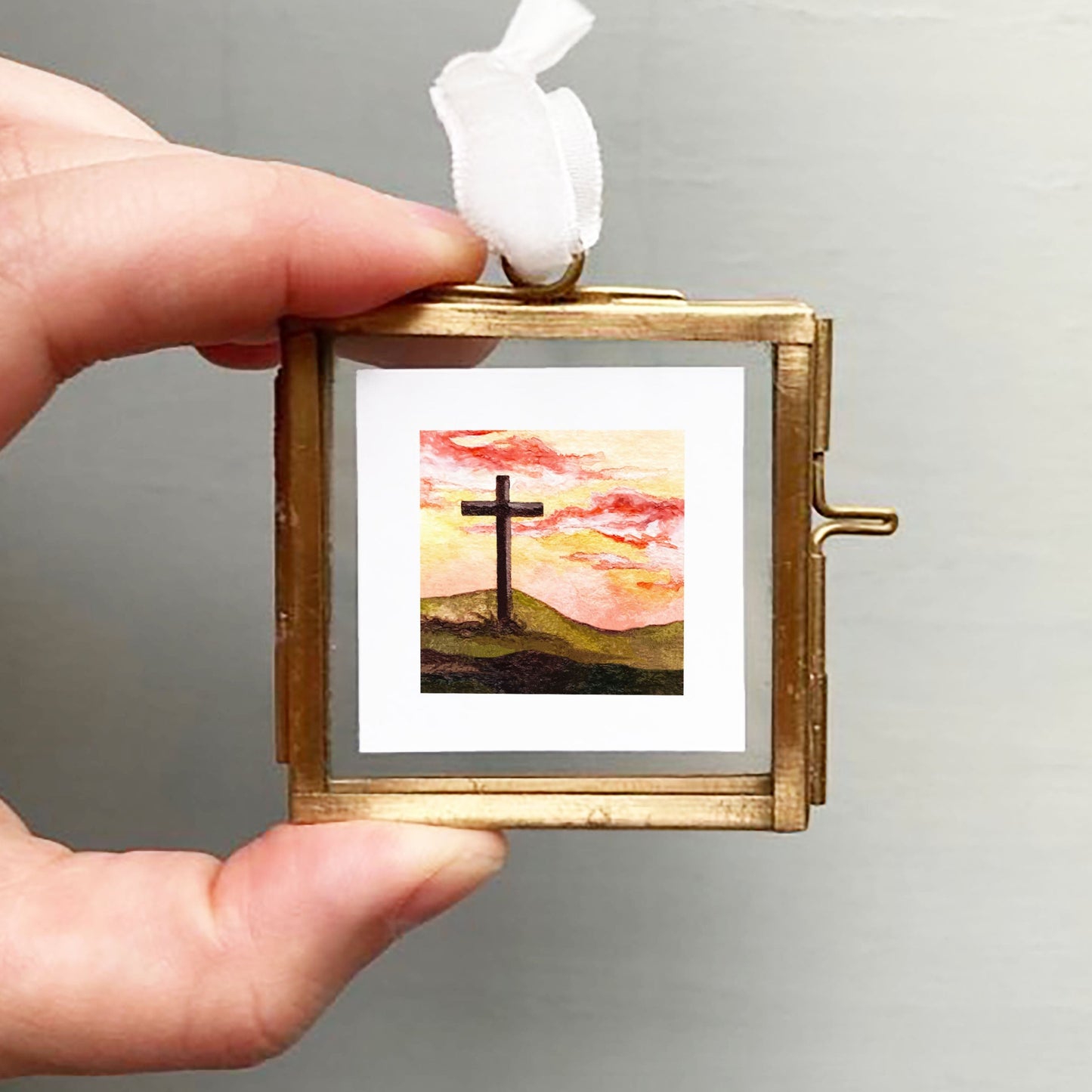 ORIGINAL Mini 1" Cross Watercolor Painting