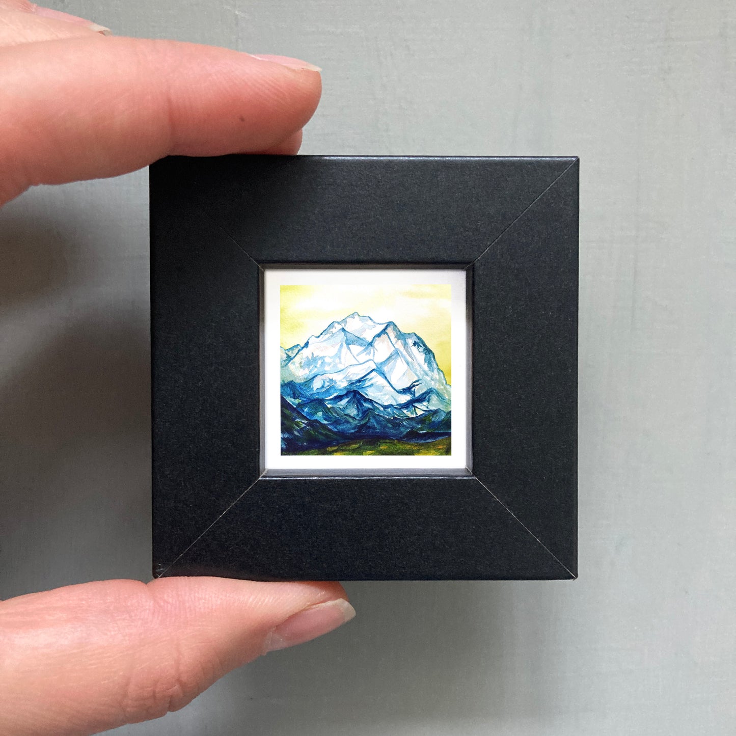 Mini 1" Denali Mount McKinley, Alaska Watercolor Print