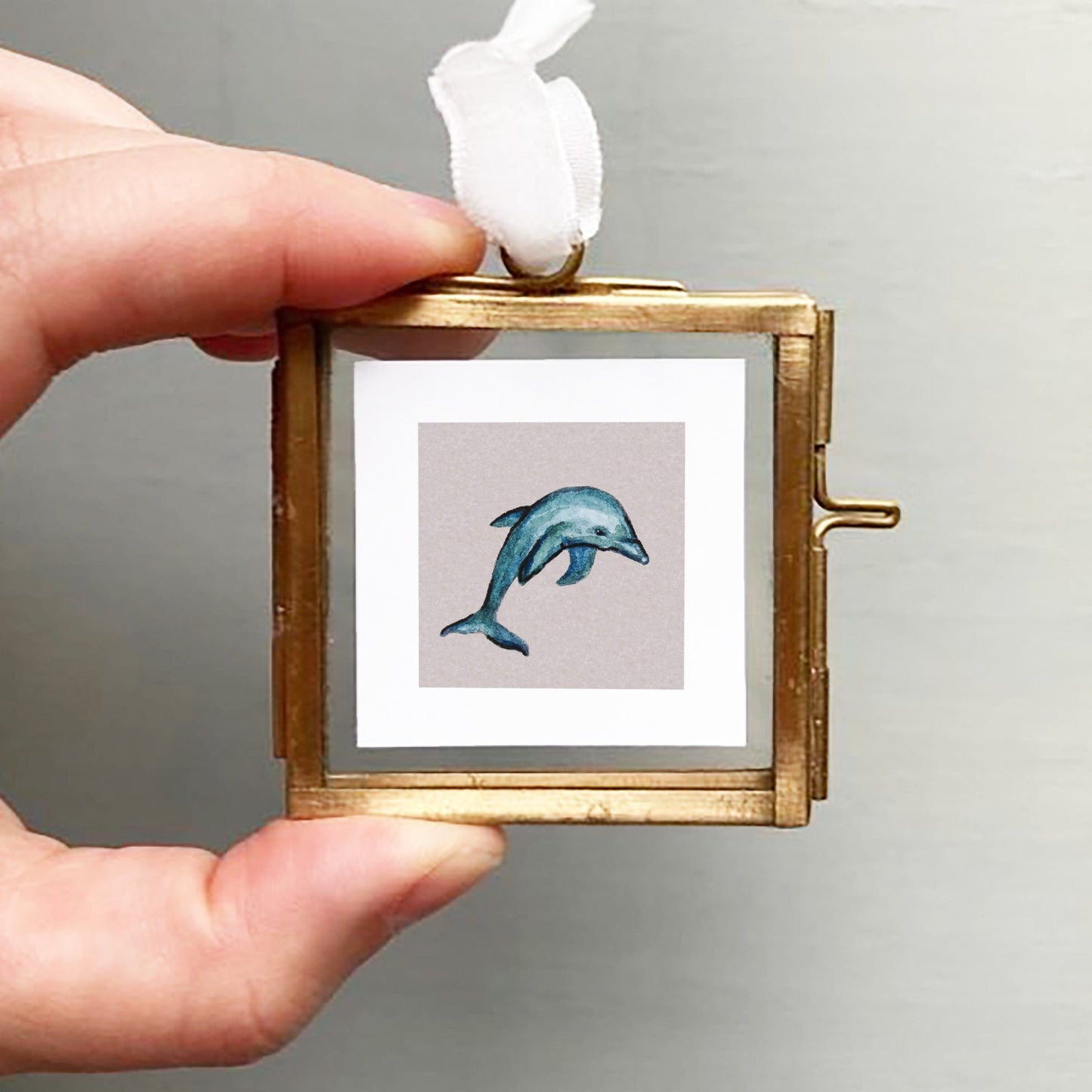 ORIGINAL Mini 1" Dolphin Watercolor Painting