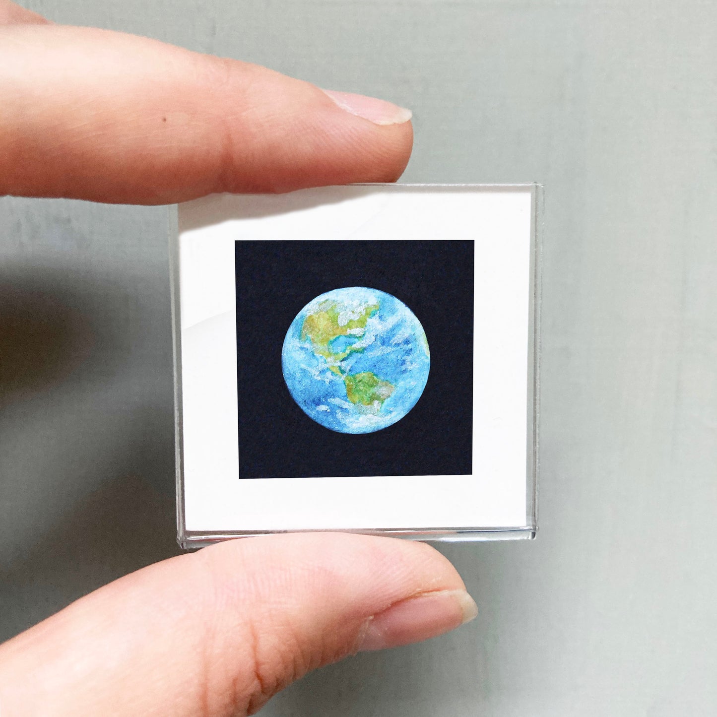 Mini 1" Planet Earth Watercolor Print