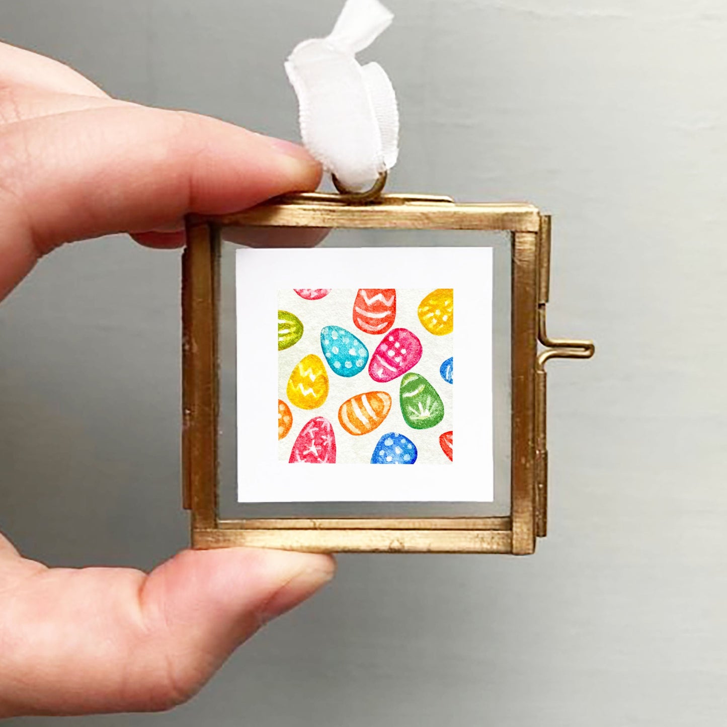ORIGINAL Mini 1" Easter Eggs Watercolor Painting