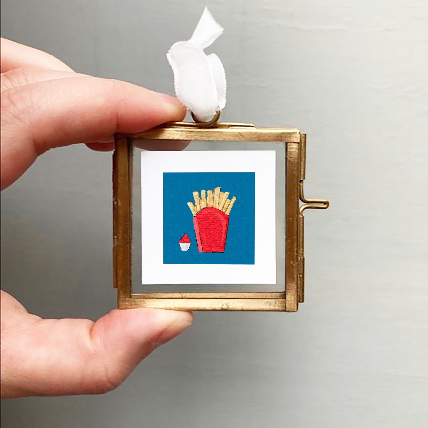 ORIGINAL Mini 1" French Fries Gouache Original Painting
