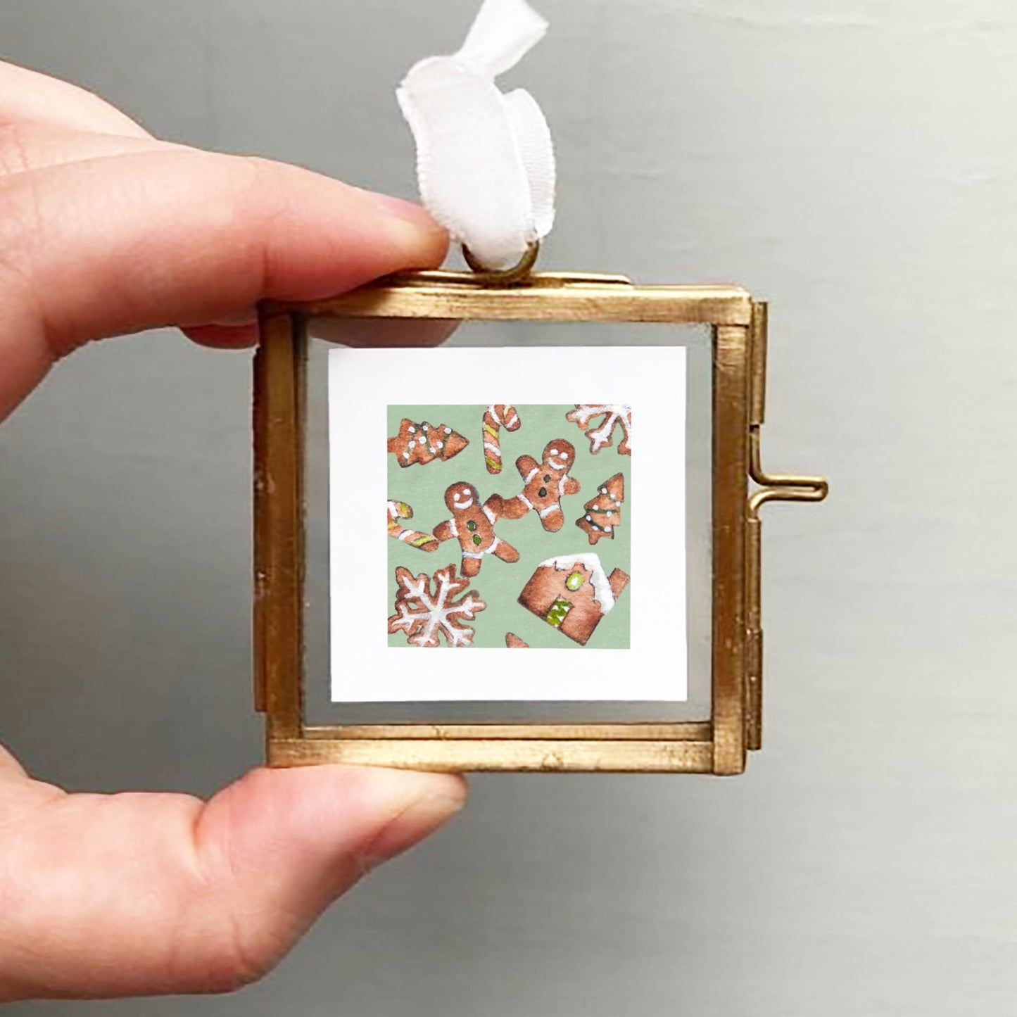 ORIGINAL Mini 1" Gingerbread Watercolor Painting
