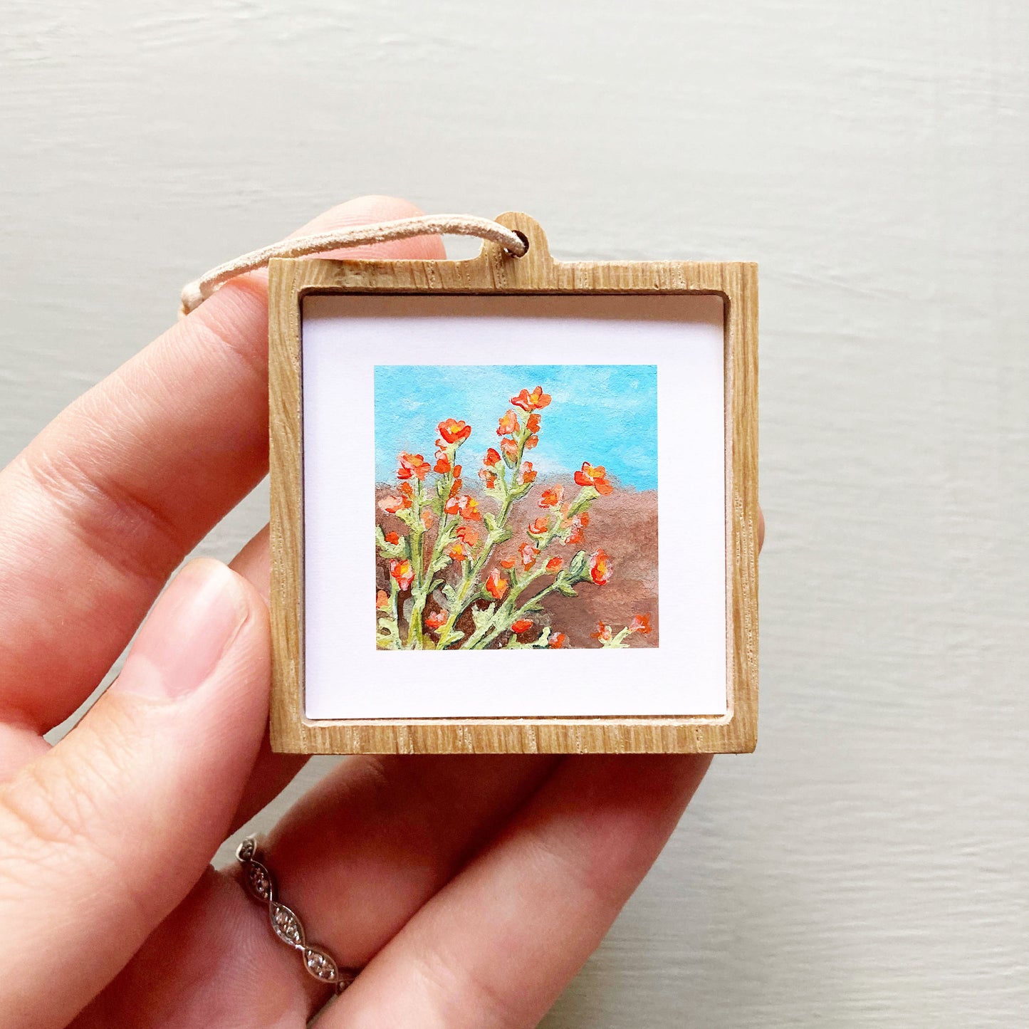 Mini 1" Globemallow Desert Flower Gouache Print