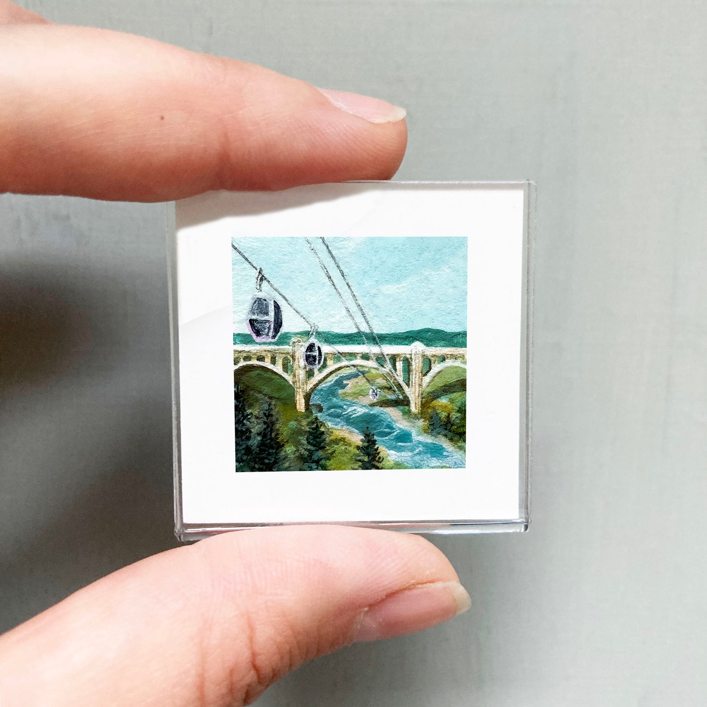 Mini 1" Gondolas Spokane Gouache Print