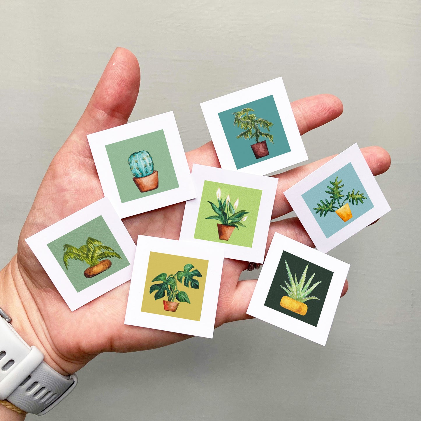 ORIGINAL Mini 1" Xanadu Philodendron Houseplant Watercolor Painting