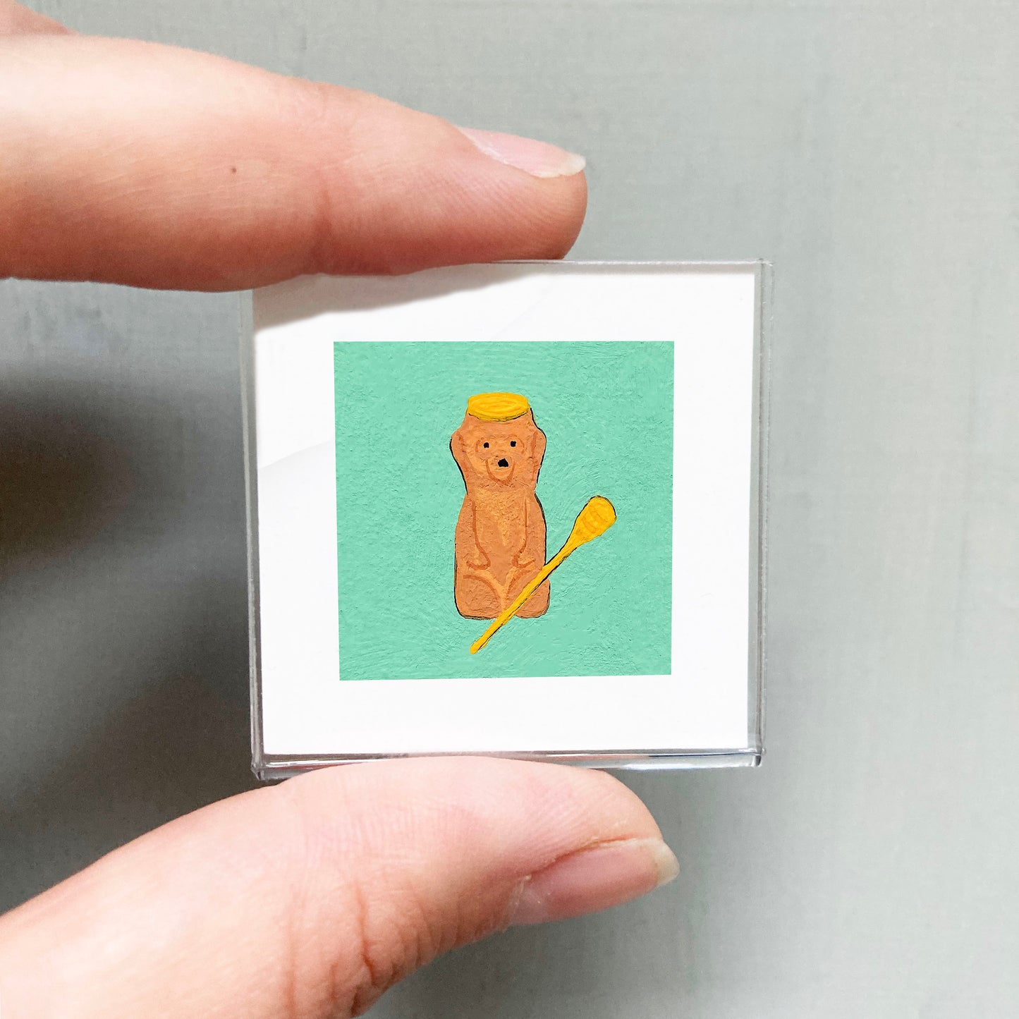 Mini 1" Honey Bear Gouache Art Print
