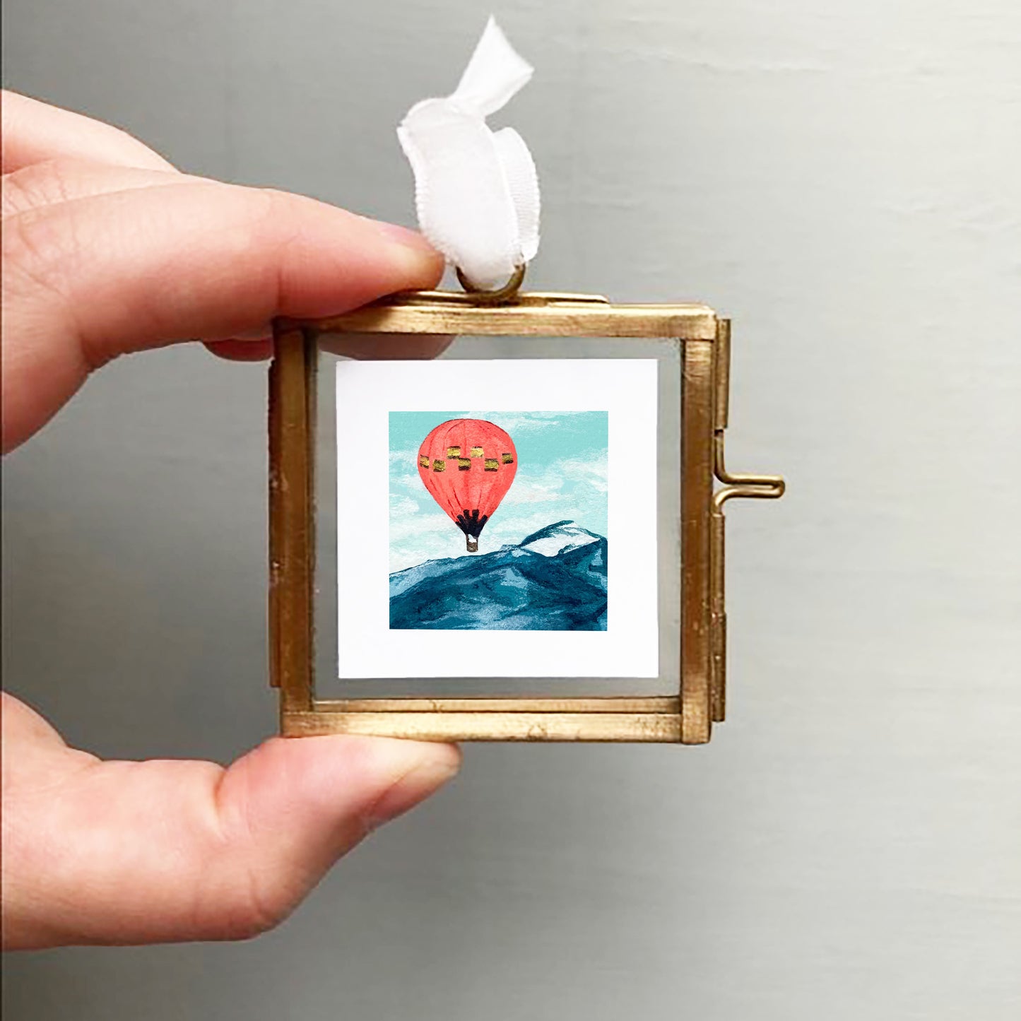 ORIGINAL Mini 1" Hot Air Balloon Watercolor Painting