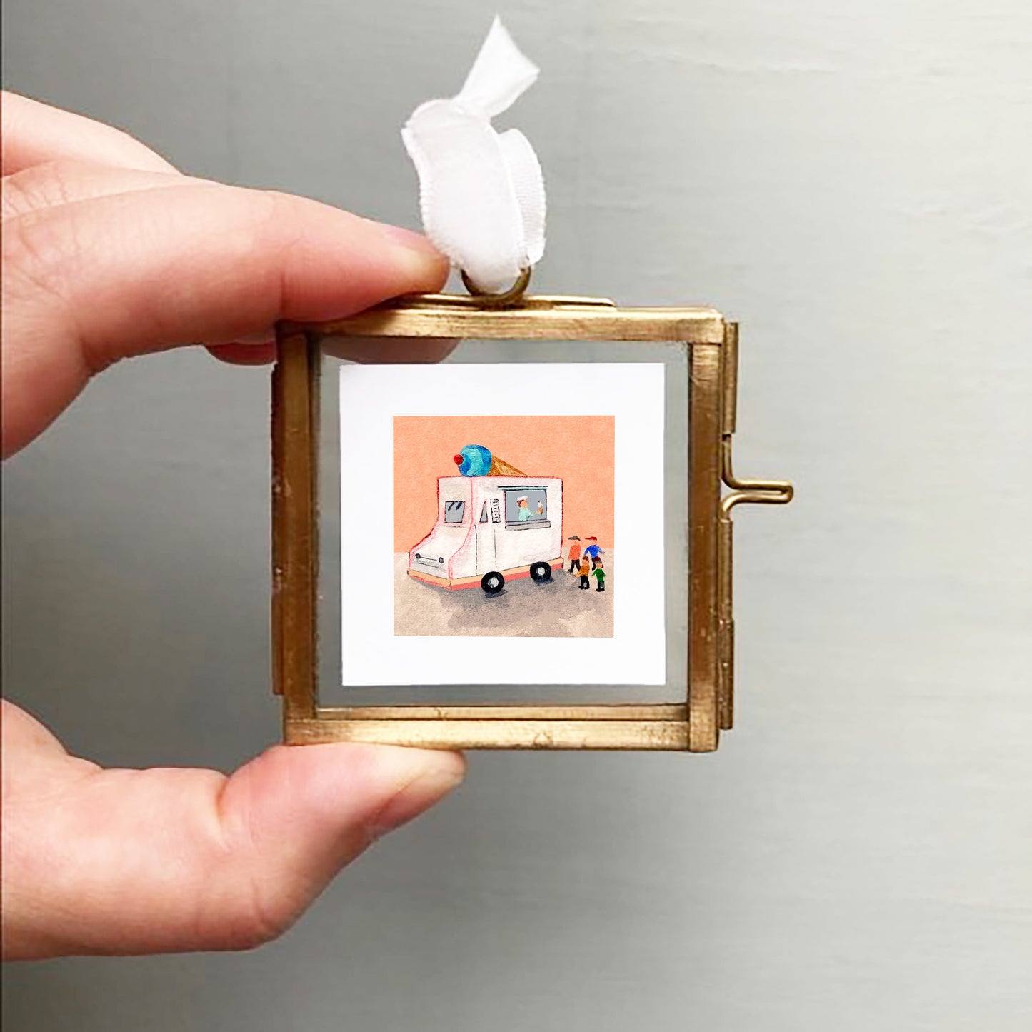 Mini 1" Ice Cream Truck Watercolor Print