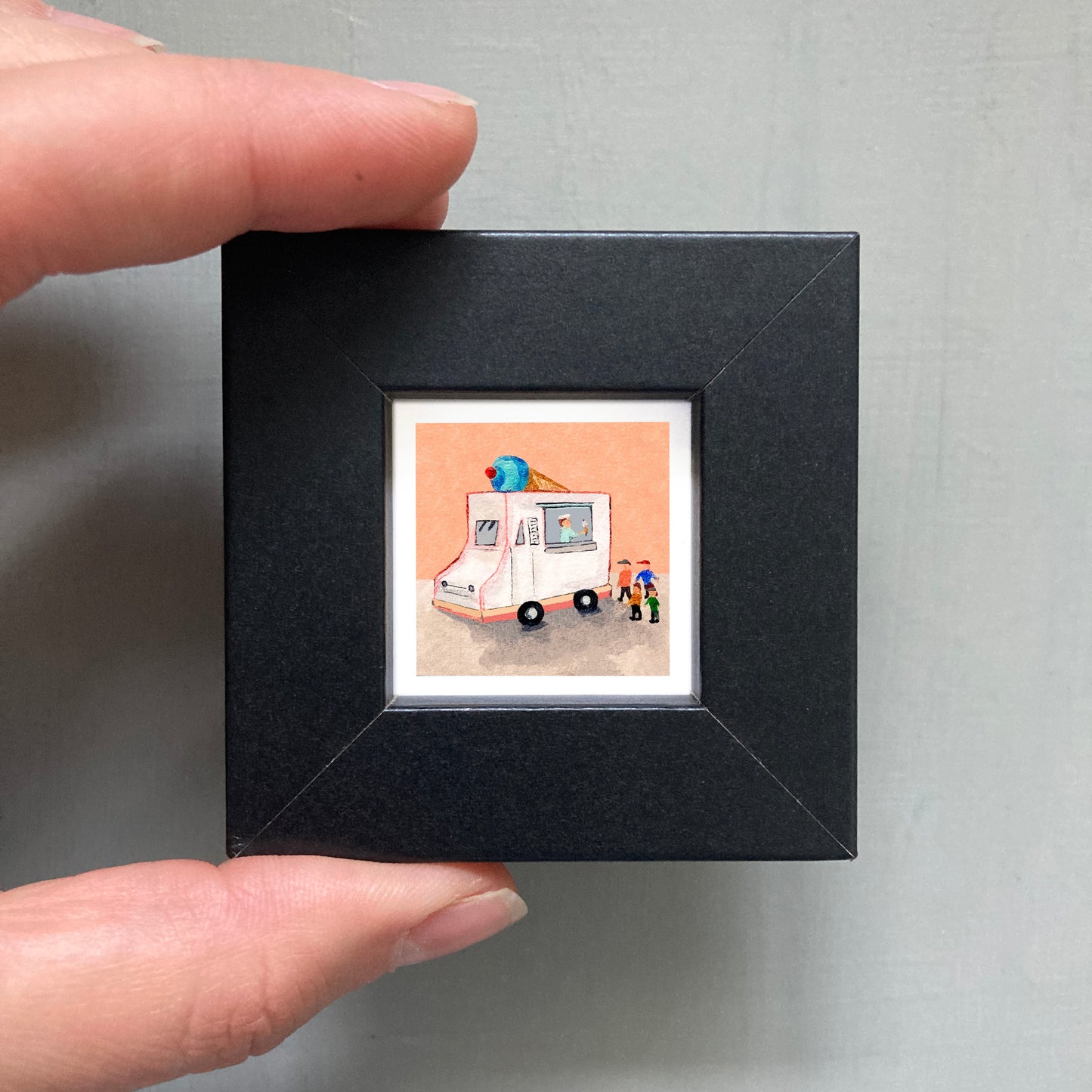 Mini 1" Ice Cream Truck Watercolor Print