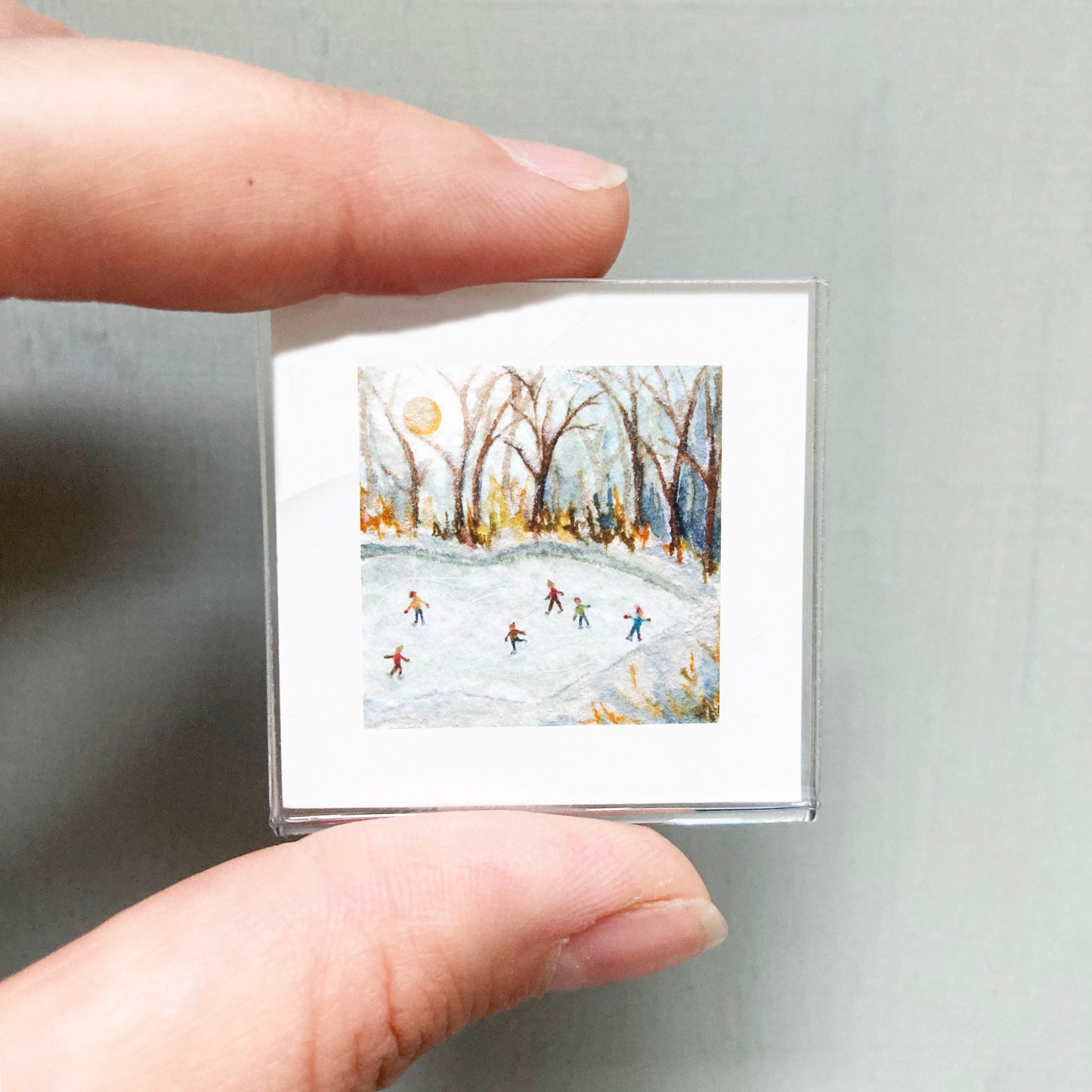 Mini 1" Ice Skating Watercolor Print