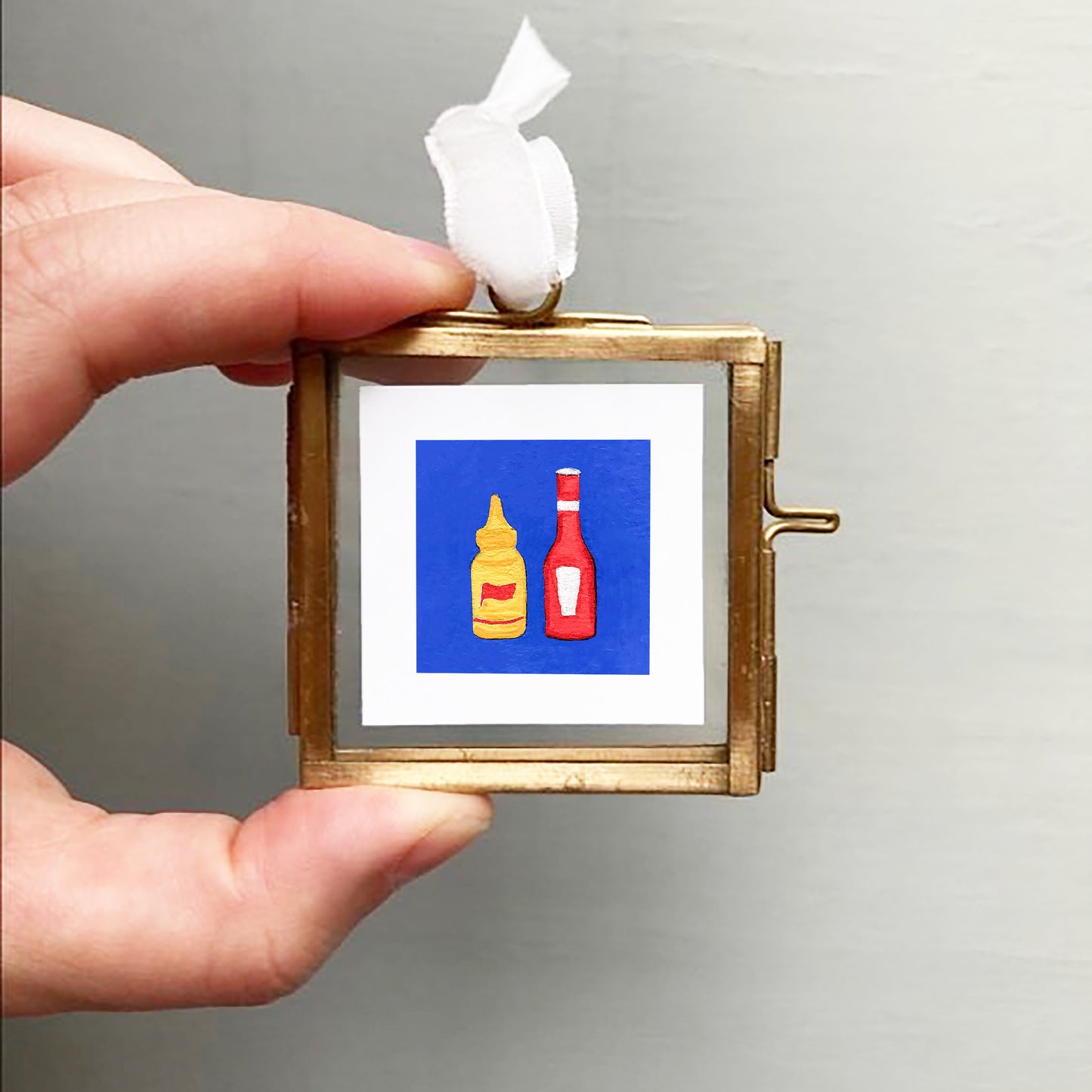 Mini 1" Ketchup and Mustard Gouache Art Print