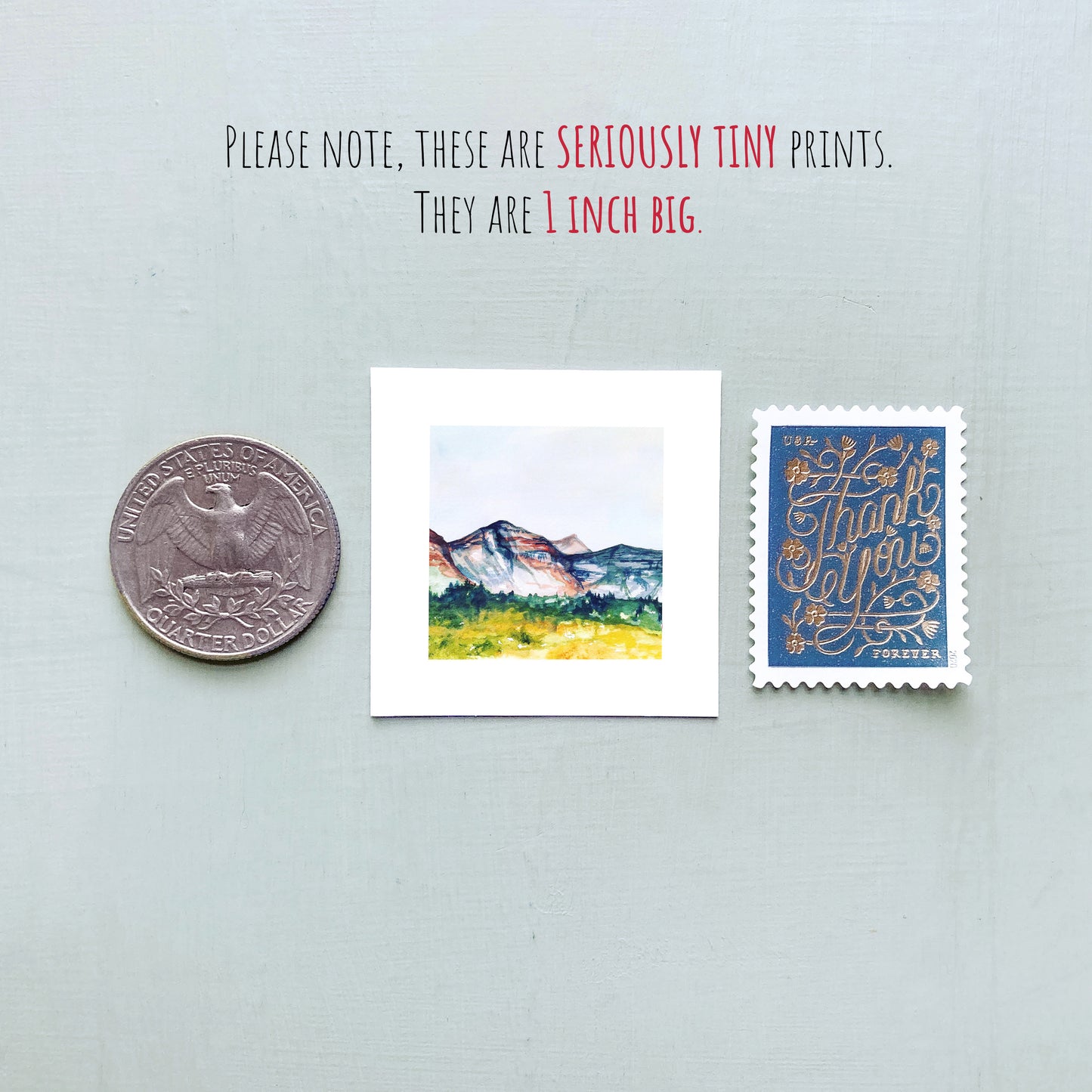 Mini 1" Kings Peak, Utah Watercolor Print
