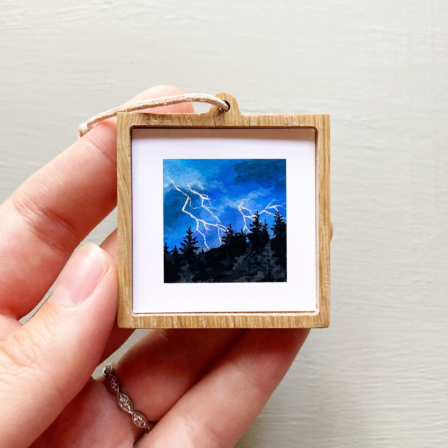 Mini 1" Lightening Storm Forest Gouache Print
