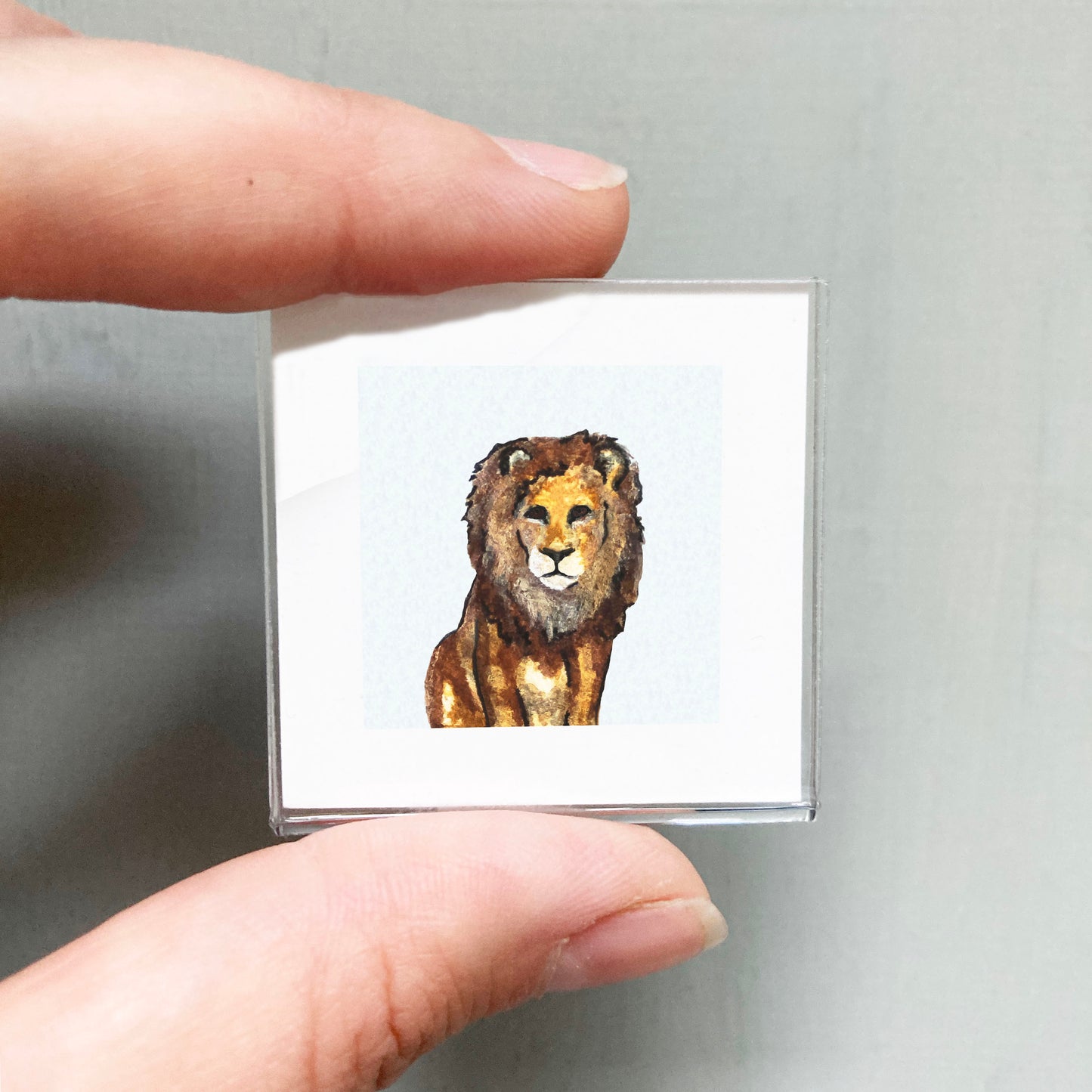 Mini 1" Lion Watercolor Print