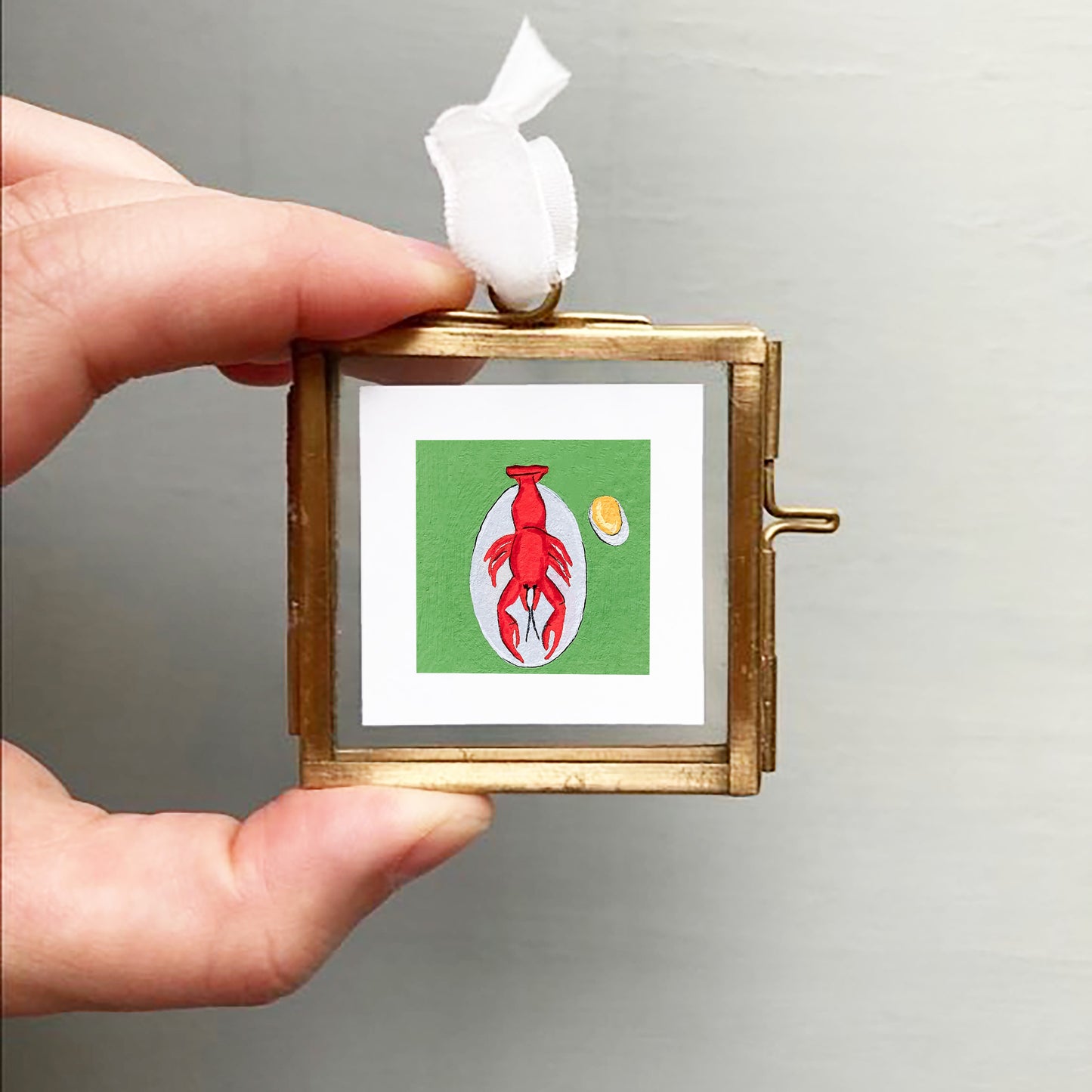Mini 1" Lobster Seafood Gouache Art Print