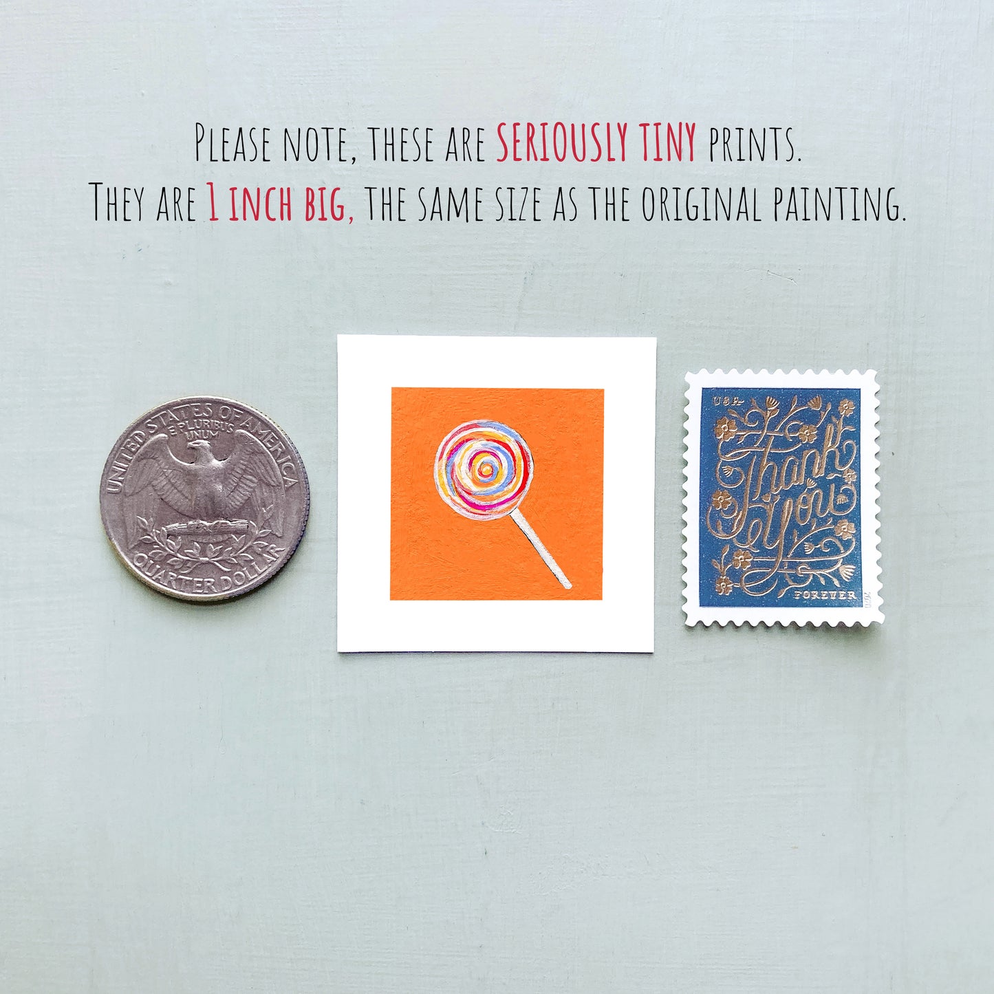 Mini 1" Lollipop Gouache Art Print